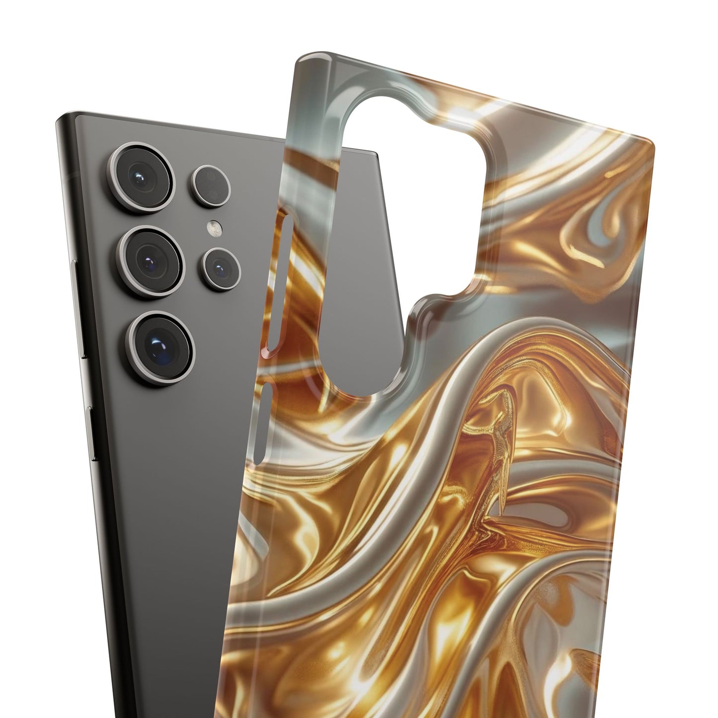 Snap Case Samsung Handyhülle – Gold Dynamic Liquid 3D Effekt
