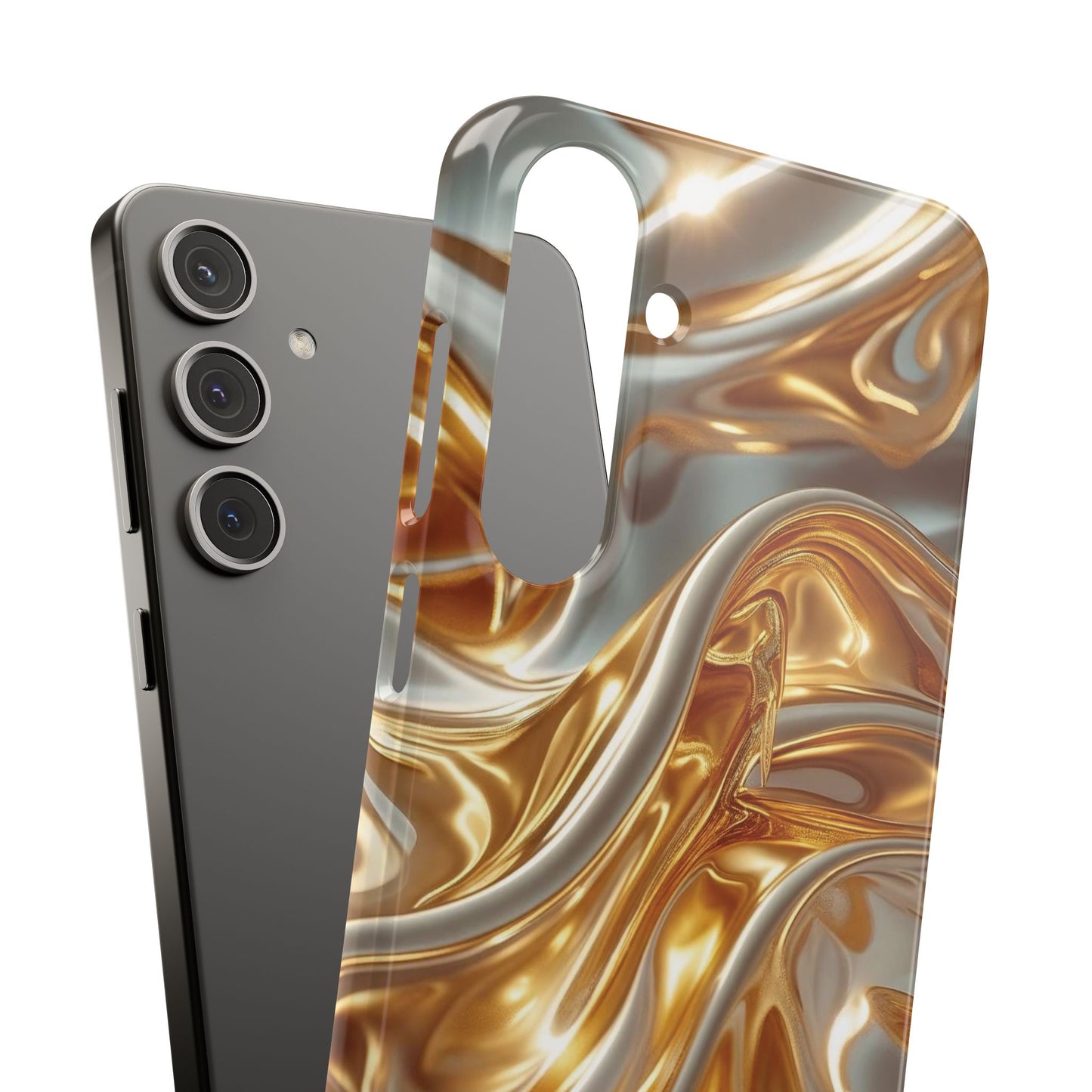 Snap Case Samsung Handyhülle – Gold Dynamic Liquid 3D Effekt