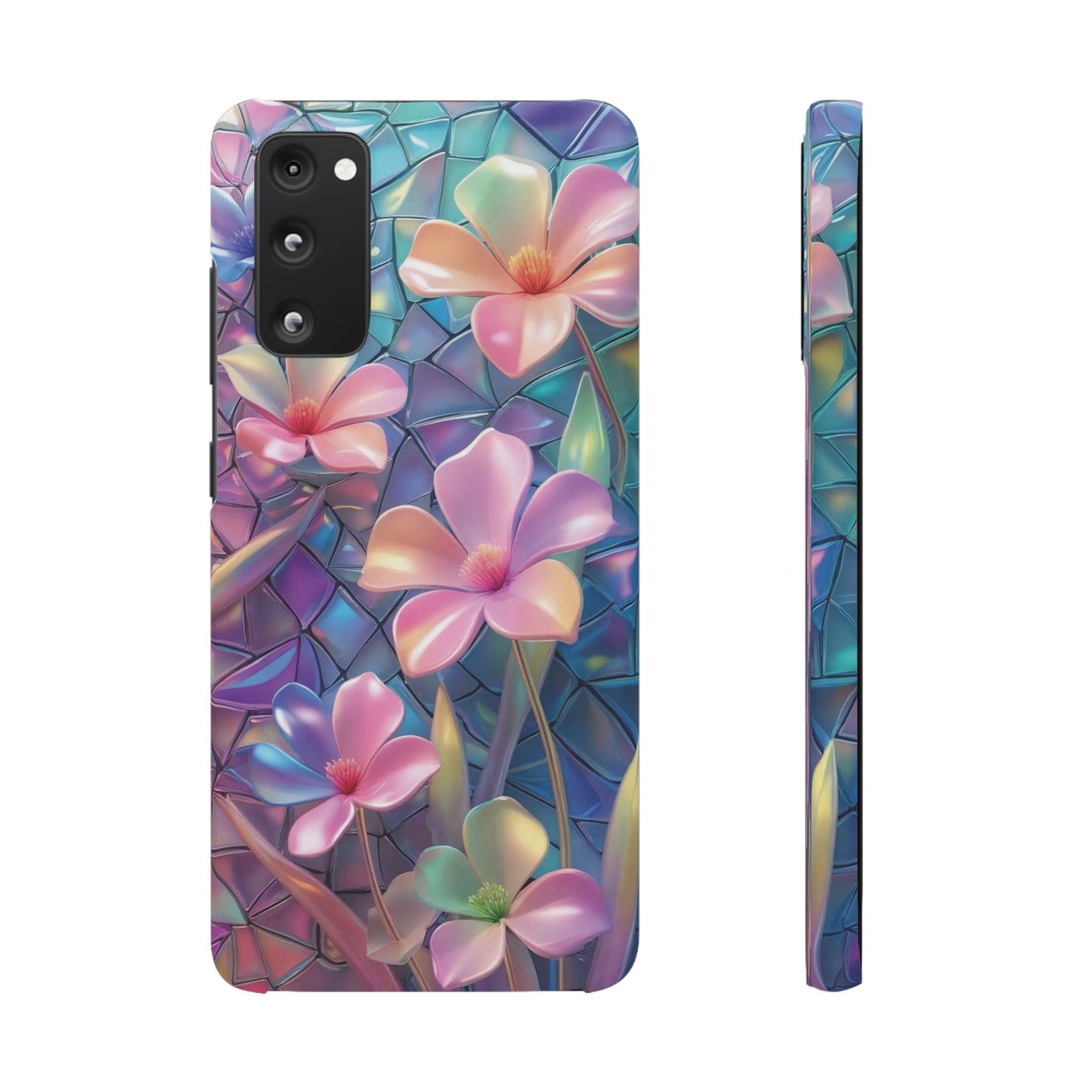 Snap Case Elegante Florale Samsung Handyhülle mit 3D-Effekt