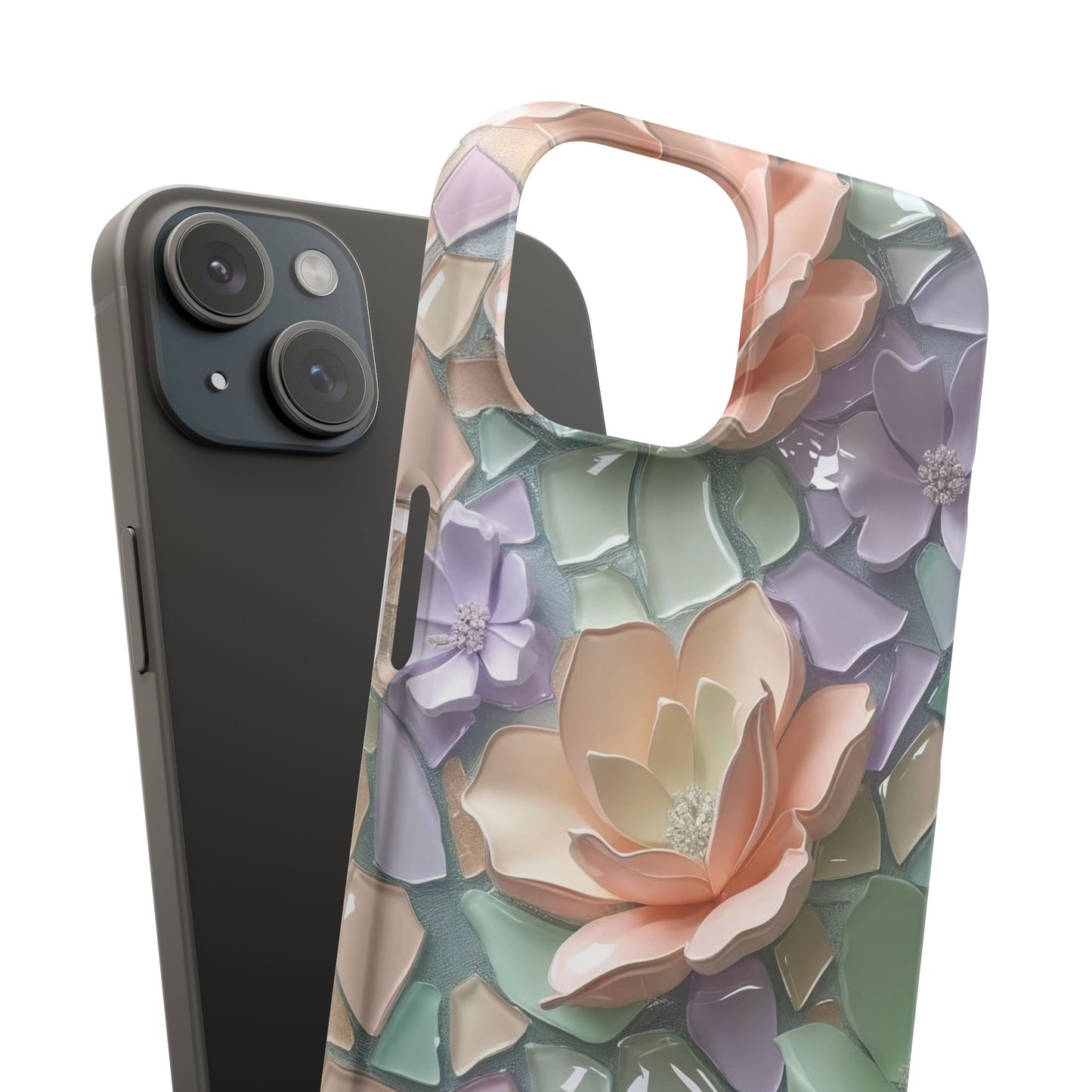 Snap Case Elegante Florale iPhone Handyhülle mit 3D-Effekt