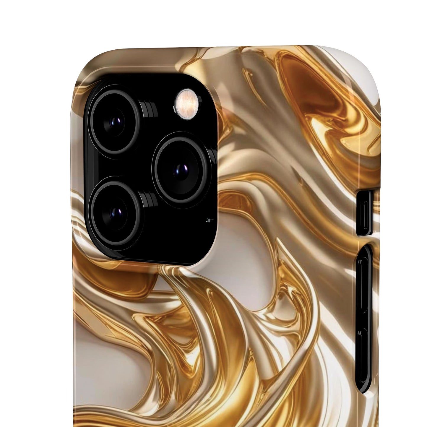 Snap Case iPhone Handyhülle – Gold Dynamic Liquid 3D Effekt