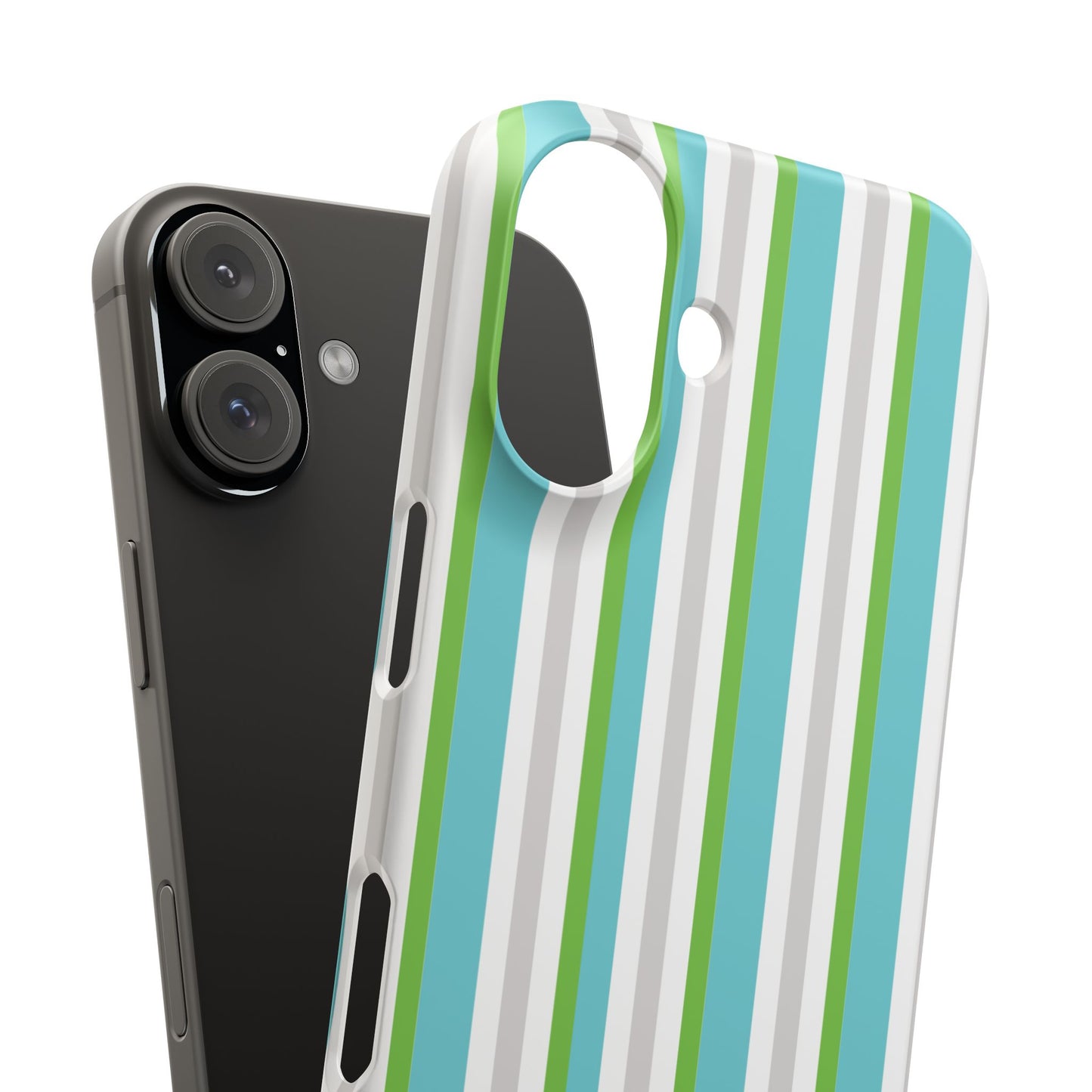 iPhone Snap Case - Modernes Abstraktes Design mit Grünen und Weißen Linien