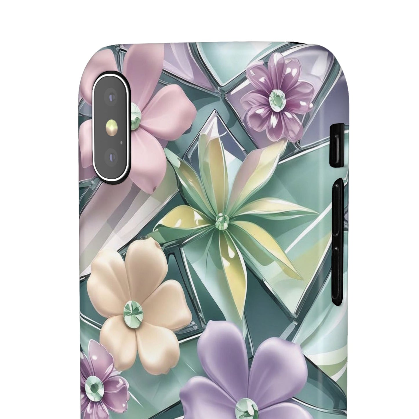 Snap Case Elegante Florale iPhone Handyhülle mit 3D-Effekt
