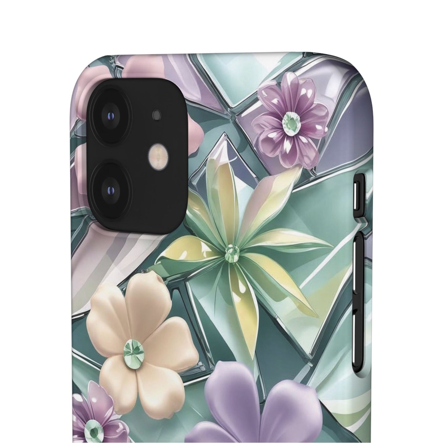 Snap Case Elegante Florale iPhone Handyhülle mit 3D-Effekt
