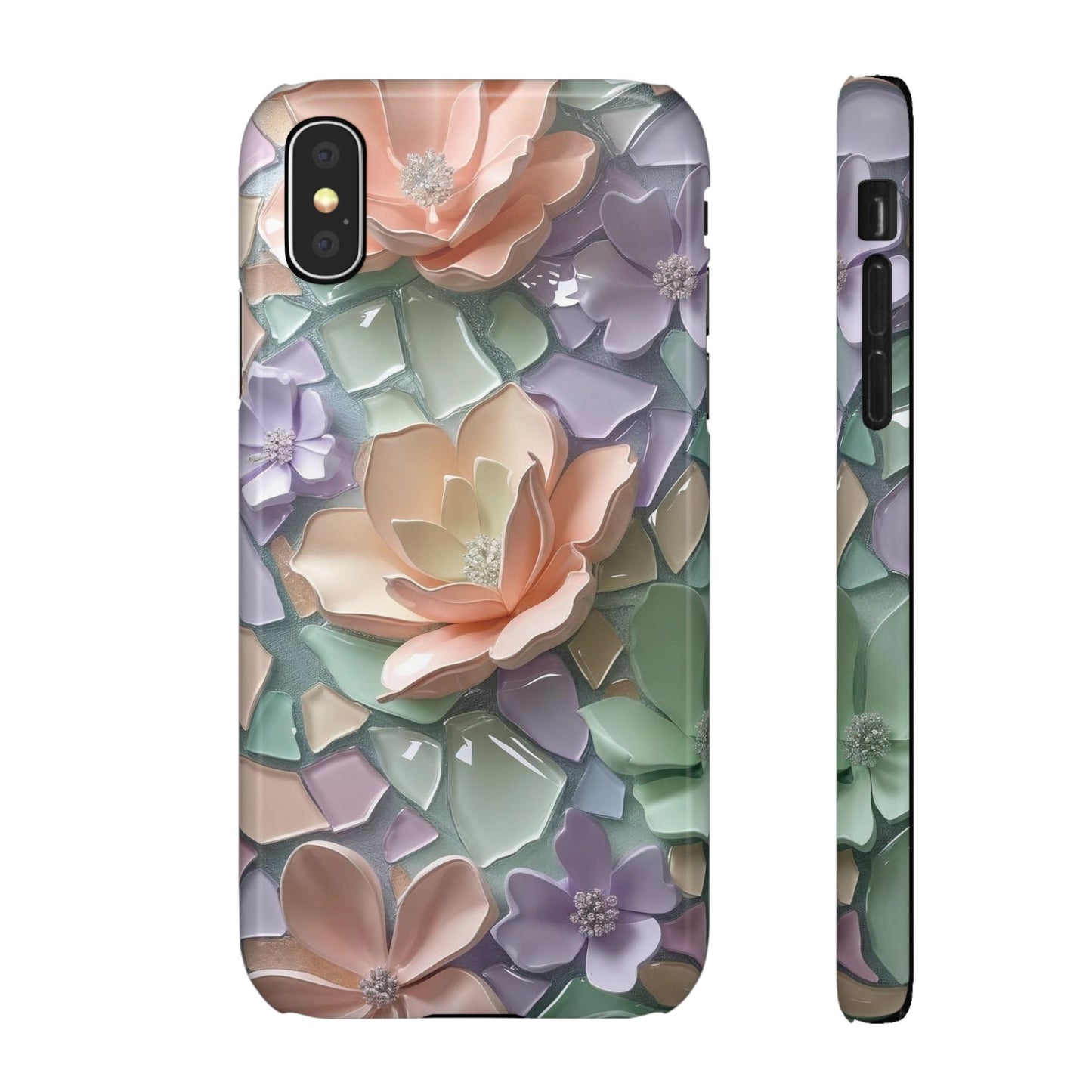 Snap Case Elegante Florale iPhone Handyhülle mit 3D-Effekt