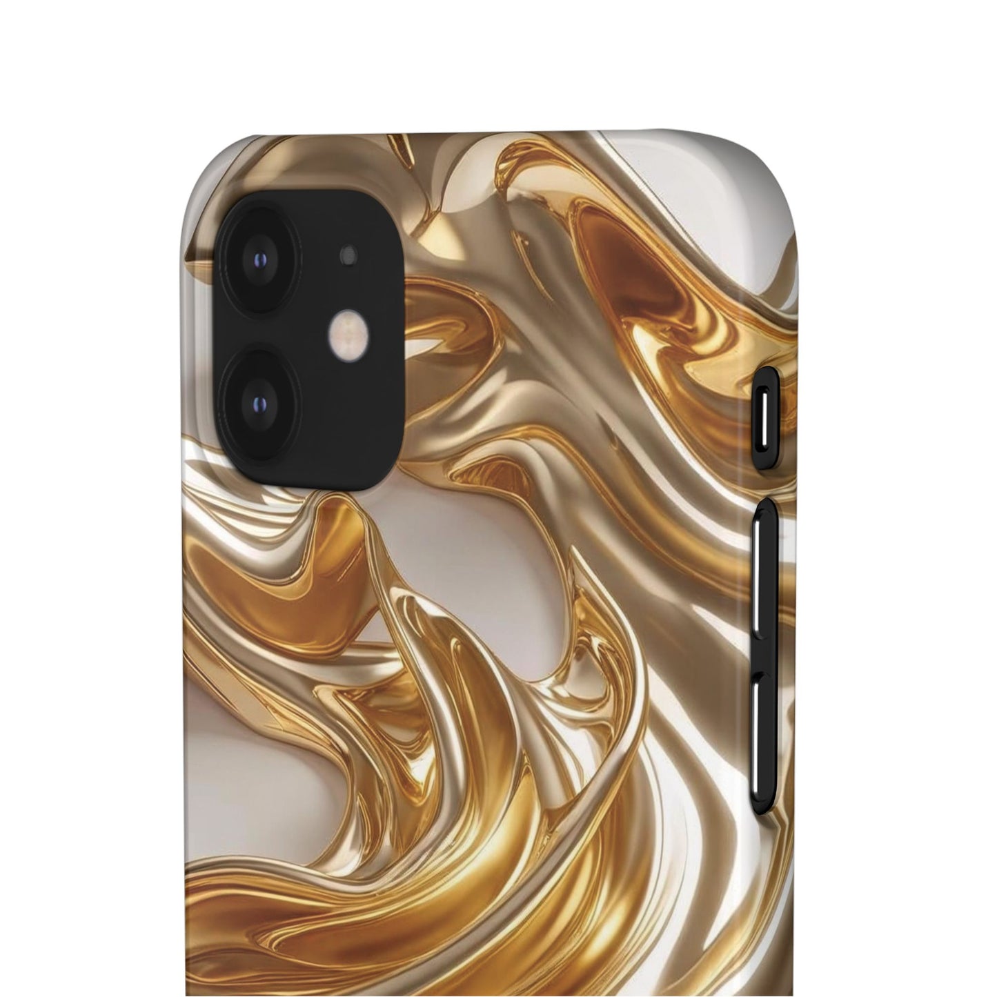Snap Case iPhone Handyhülle – Gold Dynamic Liquid 3D Effekt