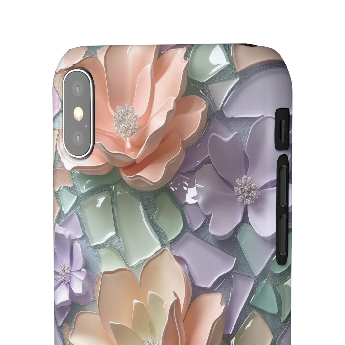 Snap Case Elegante Florale iPhone Handyhülle mit 3D-Effekt