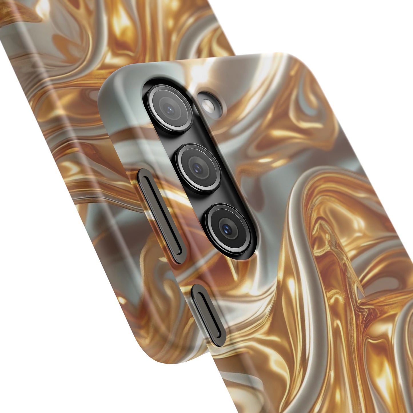 Snap Case Samsung Handyhülle – Gold Dynamic Liquid 3D Effekt