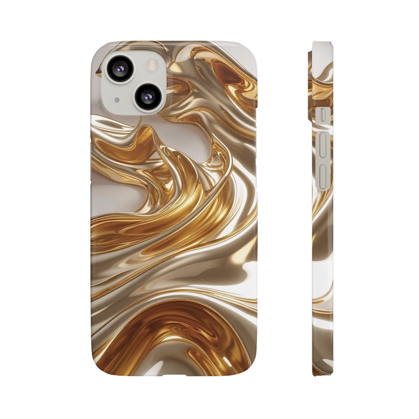 Snap Case iPhone Handyhülle – Gold Dynamic Liquid 3D Effekt