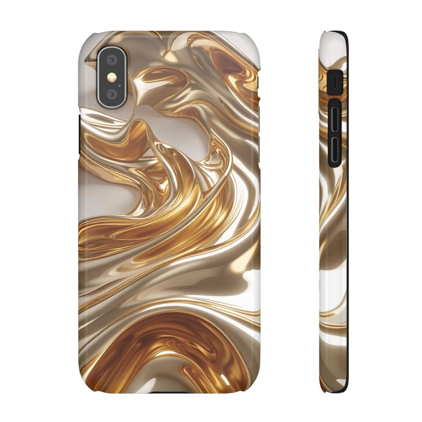 Snap Case iPhone Handyhülle – Gold Dynamic Liquid 3D Effekt