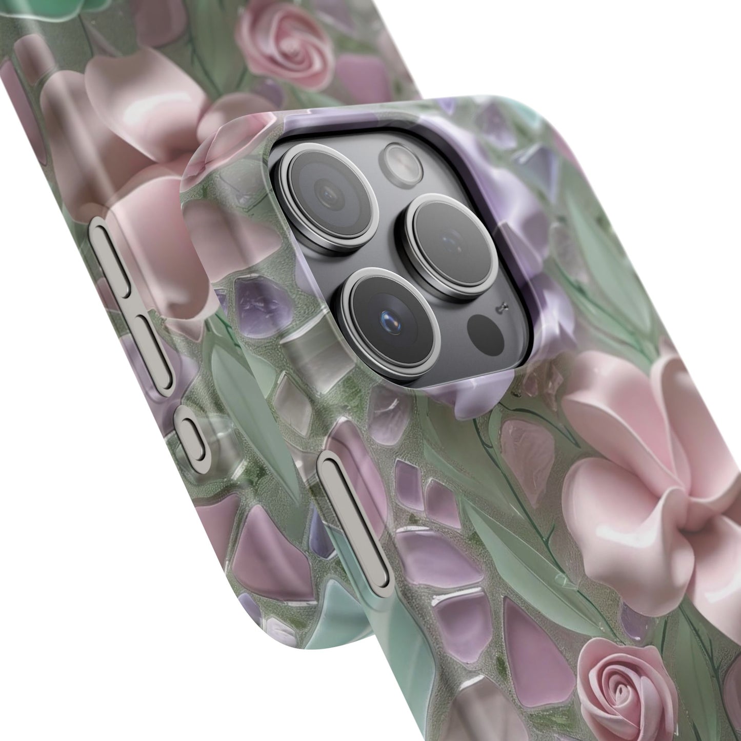 Snap Case Elegante Florale iPhone Handyhülle mit 3D-Effekt