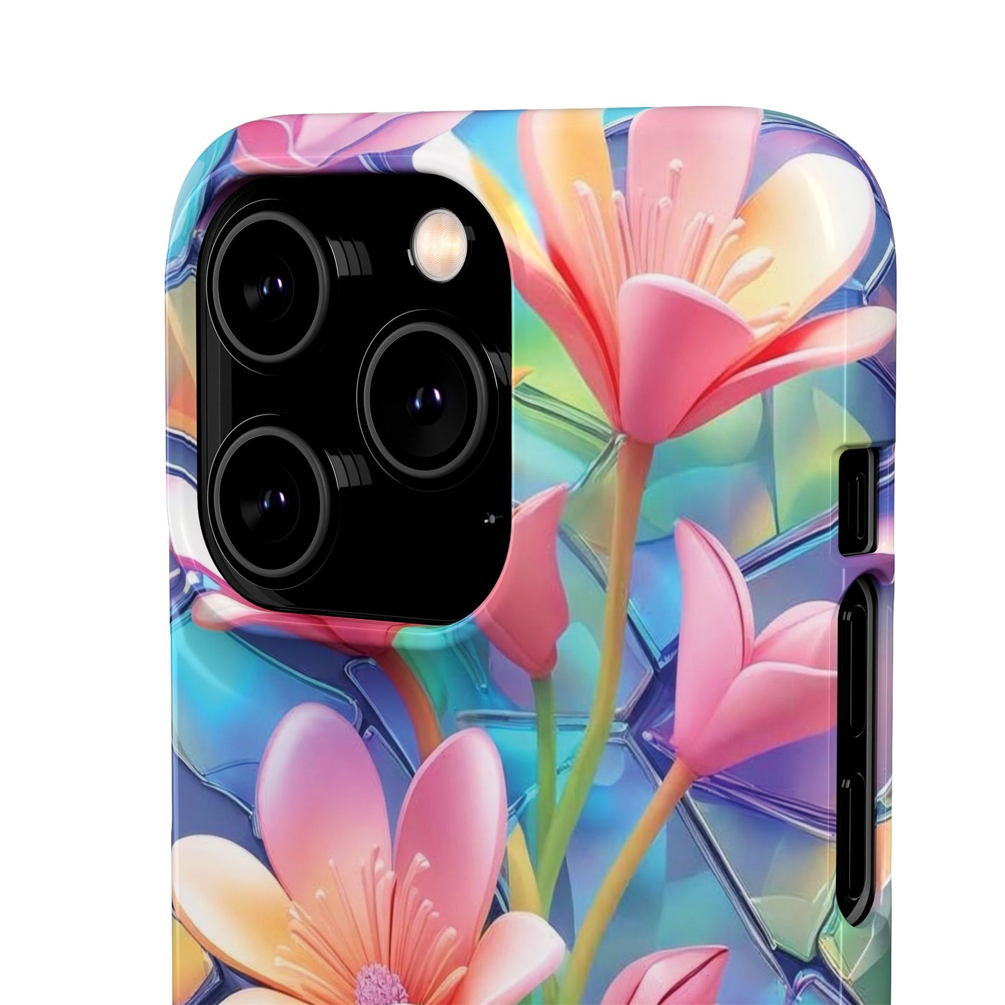 Snap Case Elegante Florale iPhone Handyhülle mit 3D-Effekt