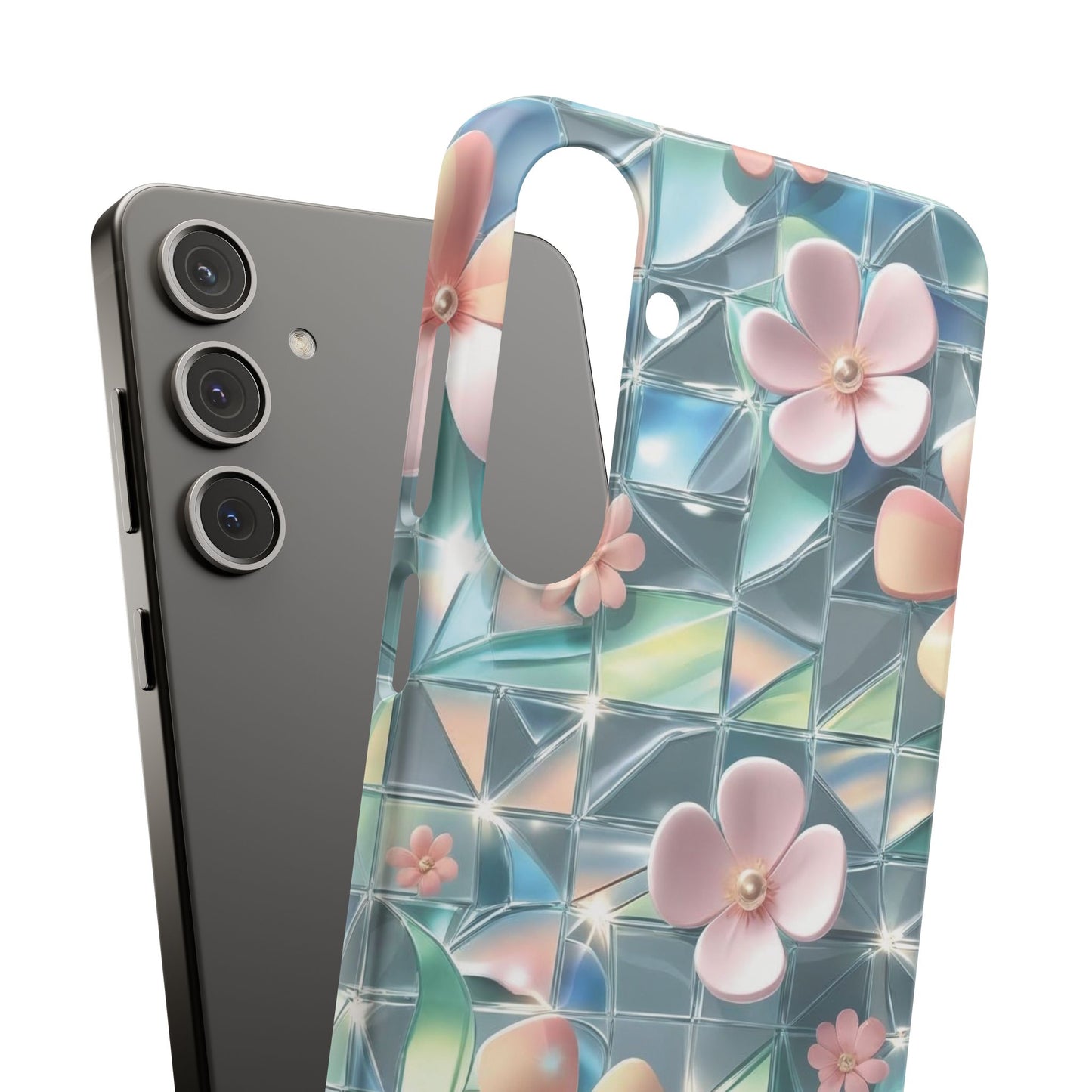 Snap Case Samsung Handyhülle mit 3D-Effekt und Blumenmuster