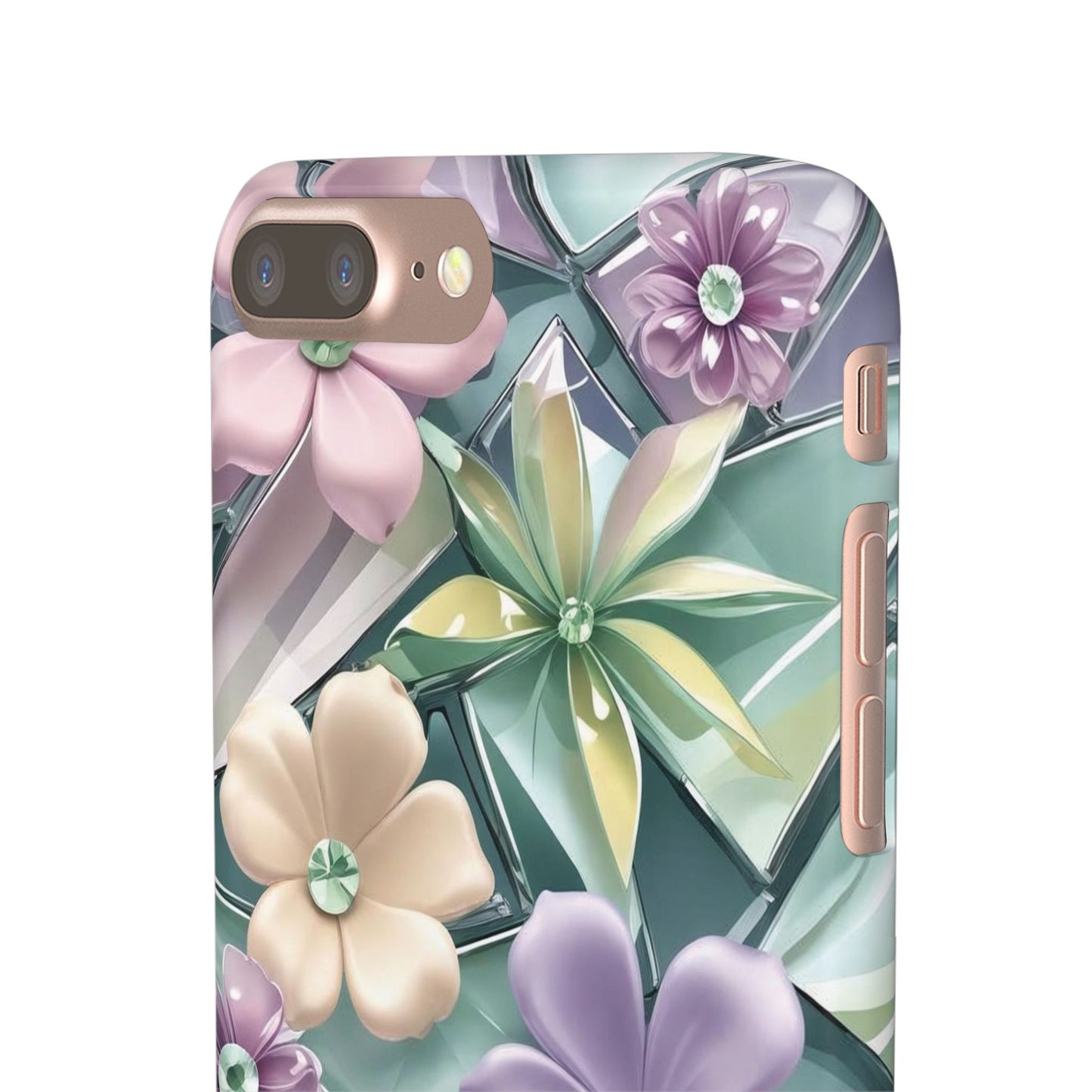 Snap Case Elegante Florale iPhone Handyhülle mit 3D-Effekt