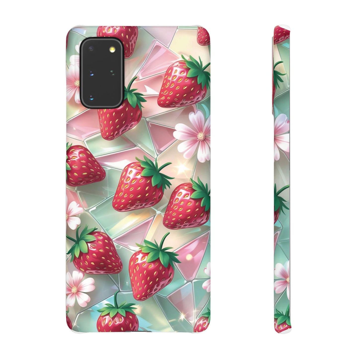 Snap Case Samsung Handyhülle - 3D Effekt Erdbeeren