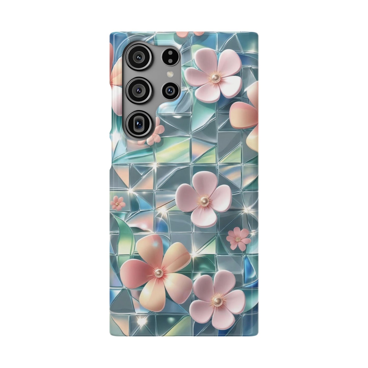 Snap Case Samsung Handyhülle mit 3D-Effekt und Blumenmuster