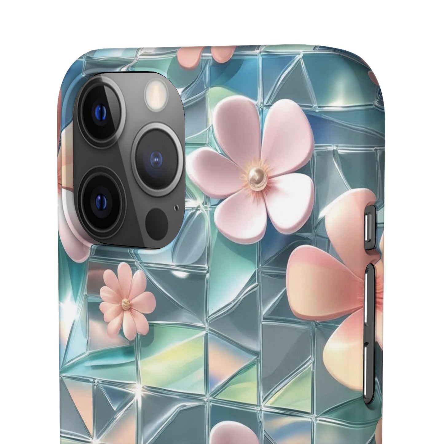 Snap Case iPhone Handyhülle mit 3D-Effekt Blumenmuster
