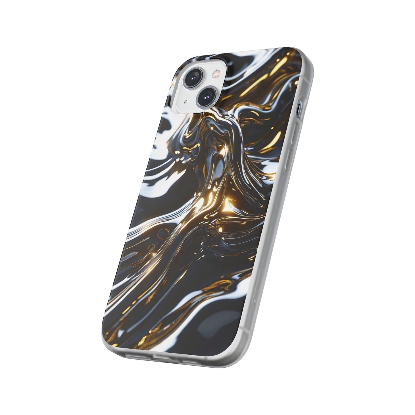 iPhone Handyhülle Flexi Case - Schwarz-Silber Metallic