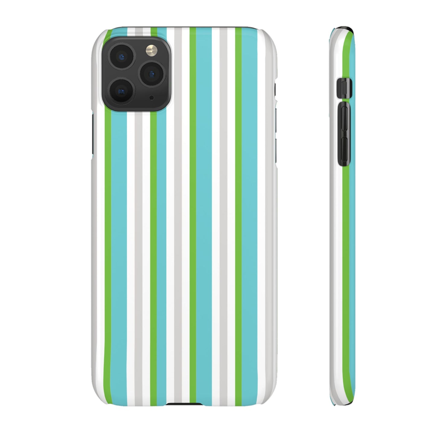 iPhone Snap Case - Modernes Abstraktes Design mit Grünen und Weißen Linien