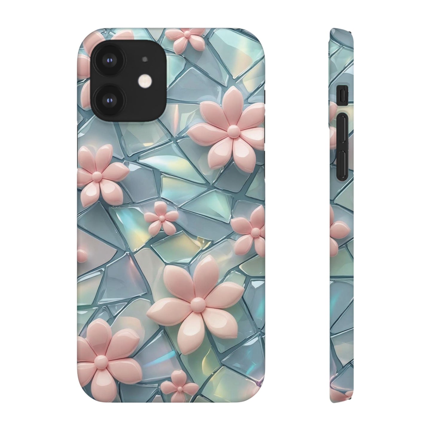 Snap Case Elegante Florale iPhone Handyhülle mit 3D-Effekt