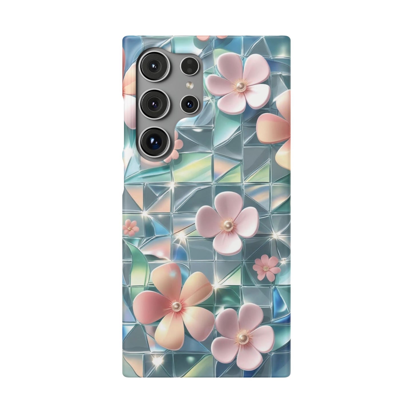 Snap Case Samsung Handyhülle mit 3D-Effekt und Blumenmuster