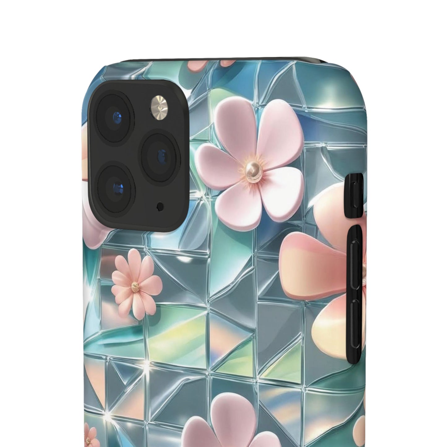 Snap Case iPhone Handyhülle mit 3D-Effekt Blumenmuster