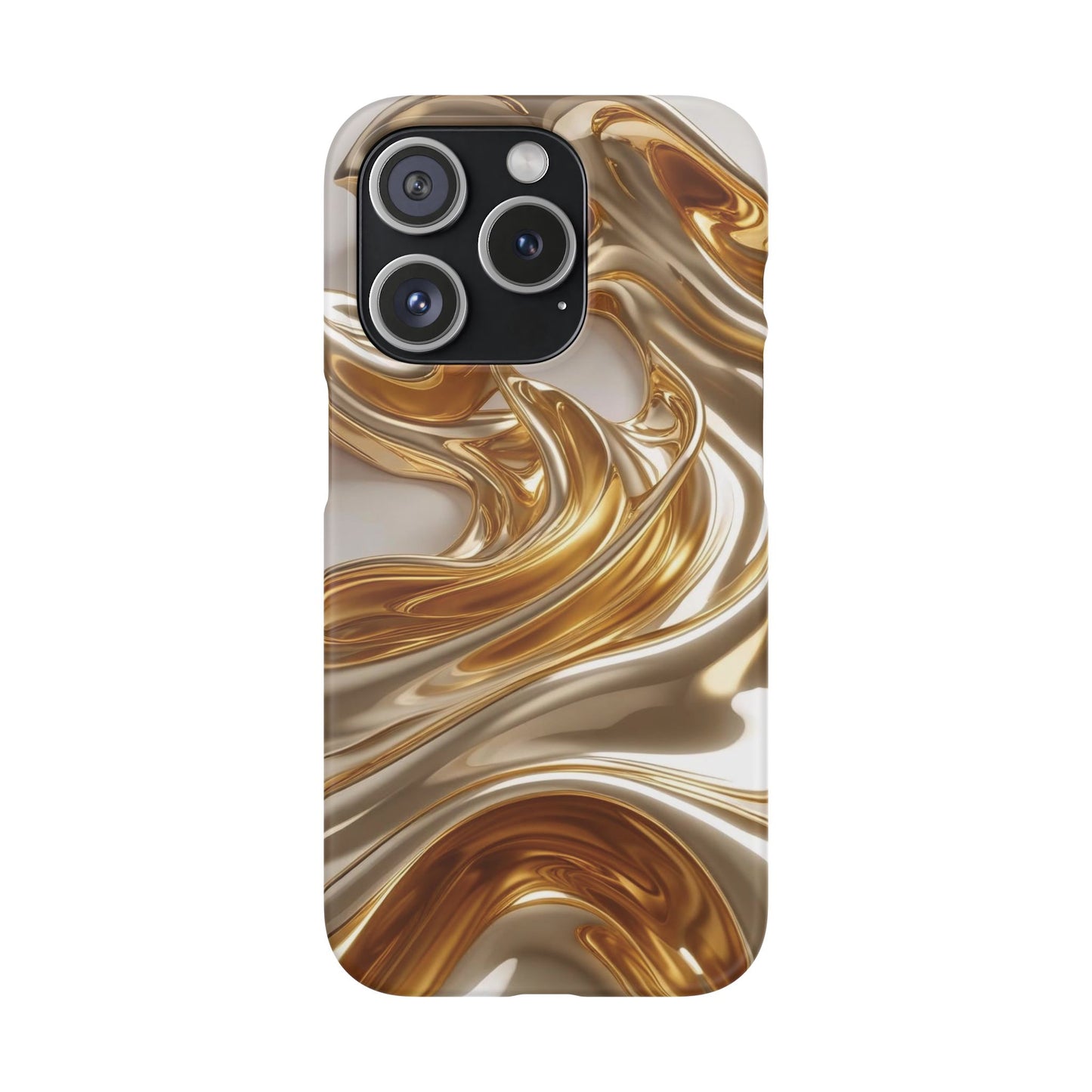 Snap Case iPhone Handyhülle – Gold Dynamic Liquid 3D Effekt