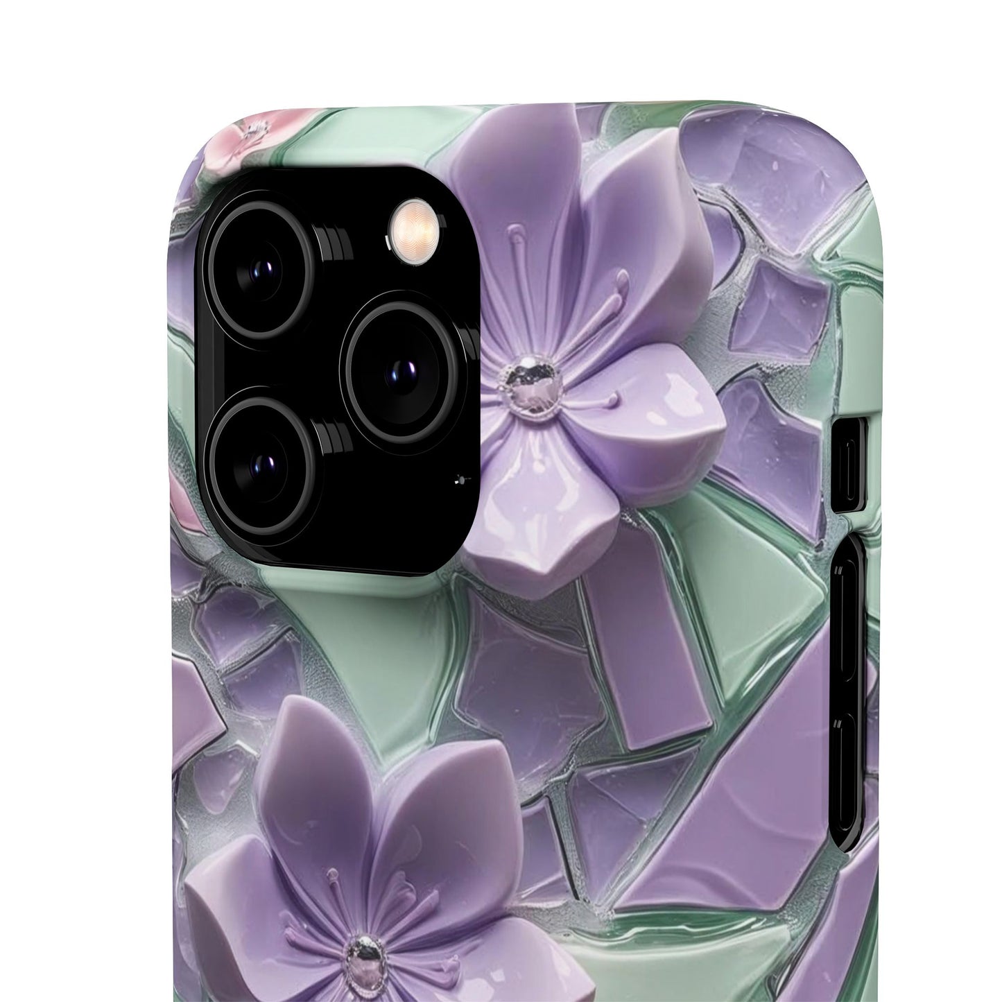 Snap Case Elegante Florale iPhone Handyhülle mit 3D-Effekt