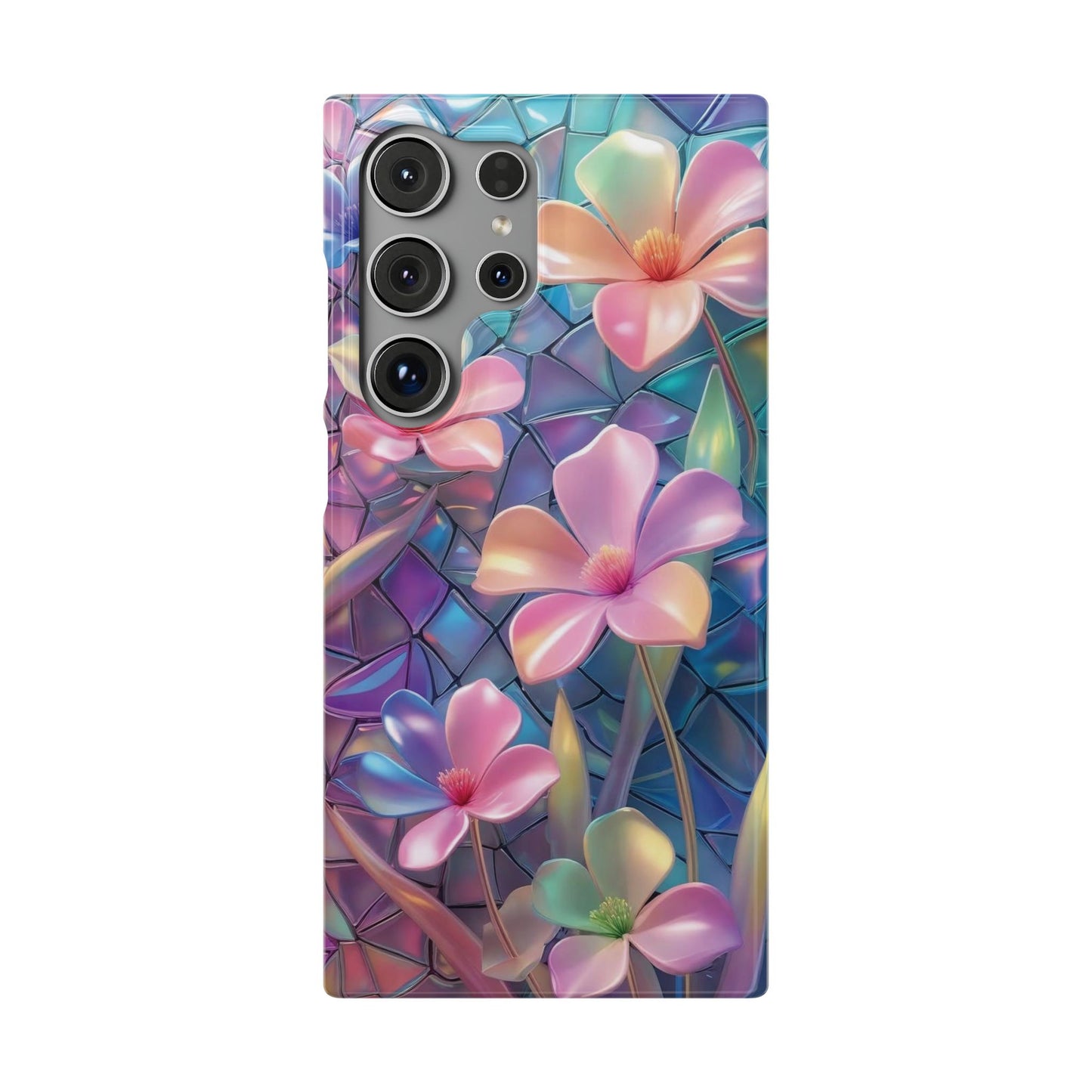 Snap Case Elegante Florale Samsung Handyhülle mit 3D-Effekt
