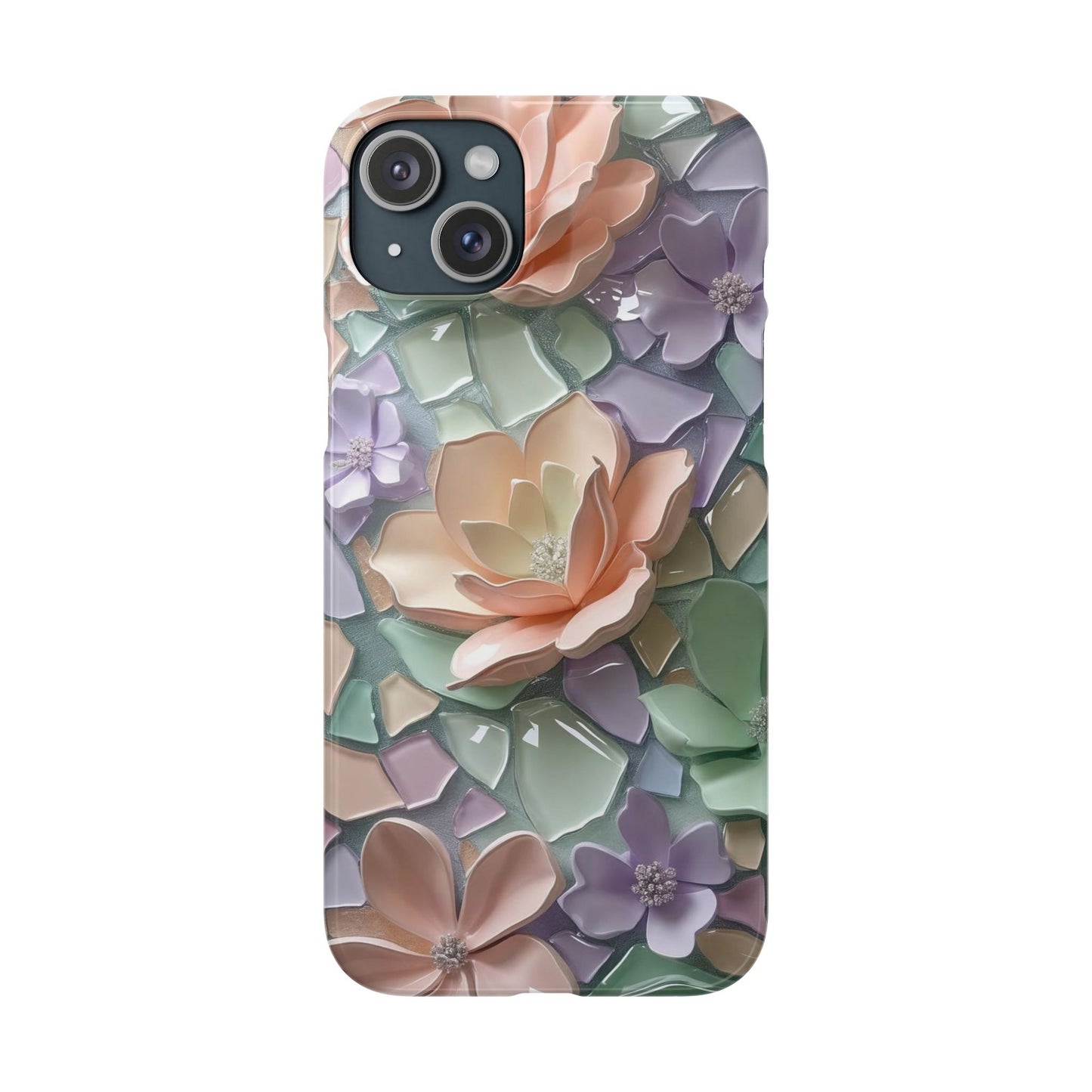 Snap Case Elegante Florale iPhone Handyhülle mit 3D-Effekt