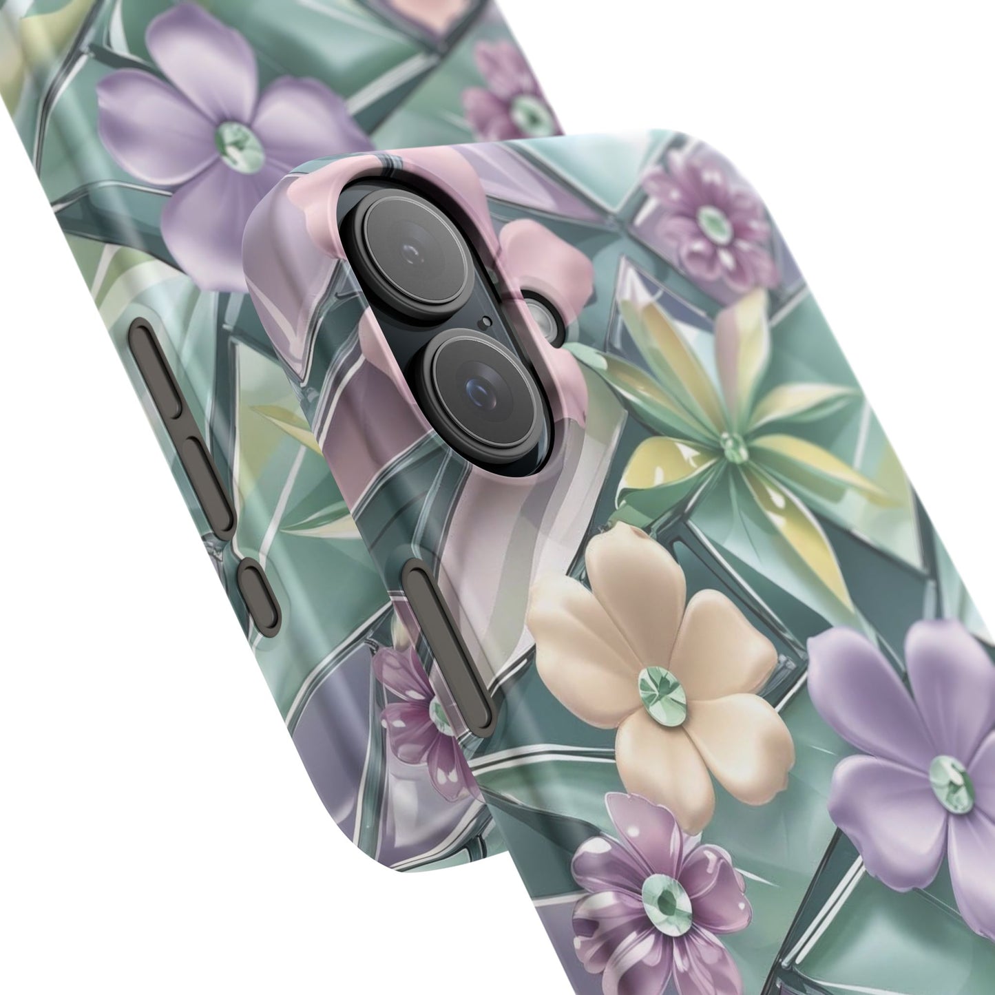 Snap Case Elegante Florale iPhone Handyhülle mit 3D-Effekt