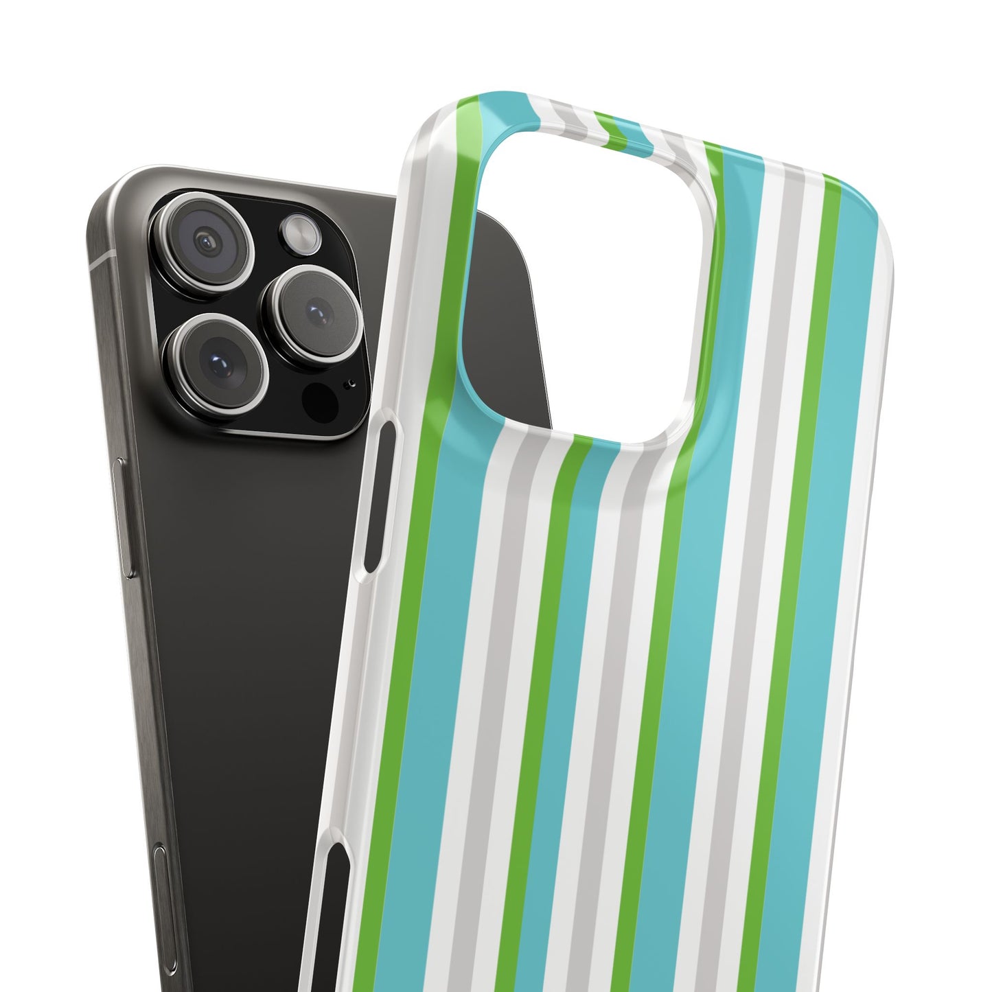 iPhone Snap Case - Modernes Abstraktes Design mit Grünen und Weißen Linien