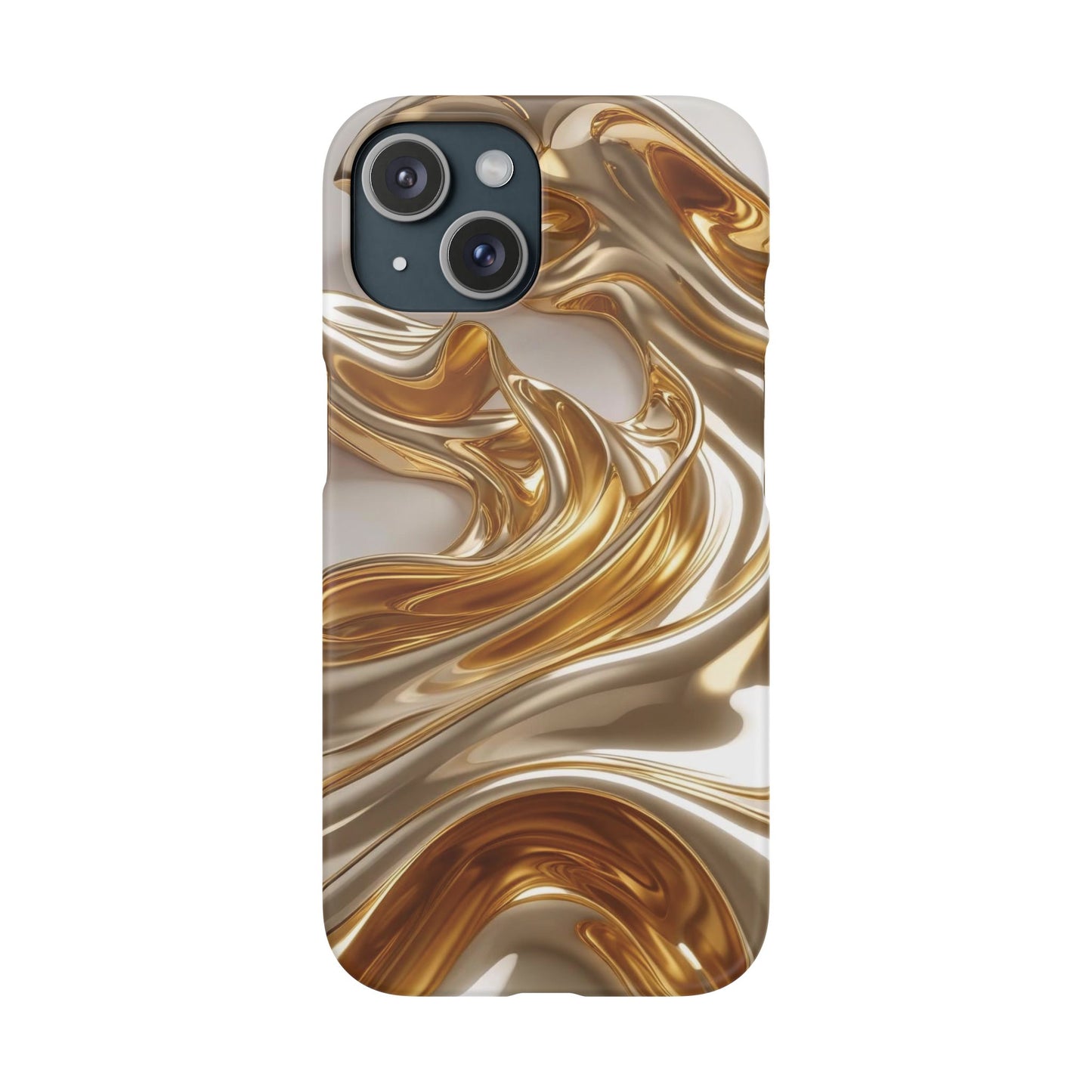 Snap Case iPhone Handyhülle – Gold Dynamic Liquid 3D Effekt