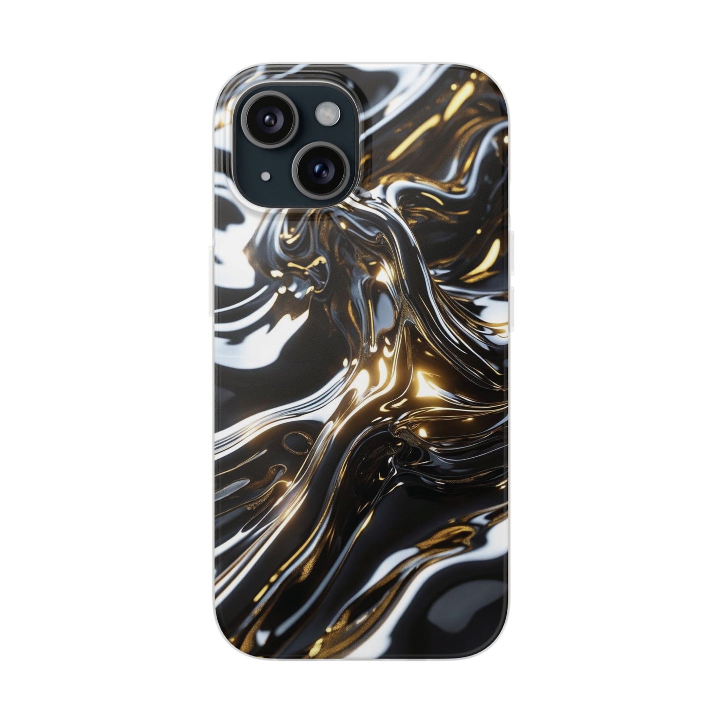 iPhone Handyhülle Flexi Case - Schwarz-Silber Metallic