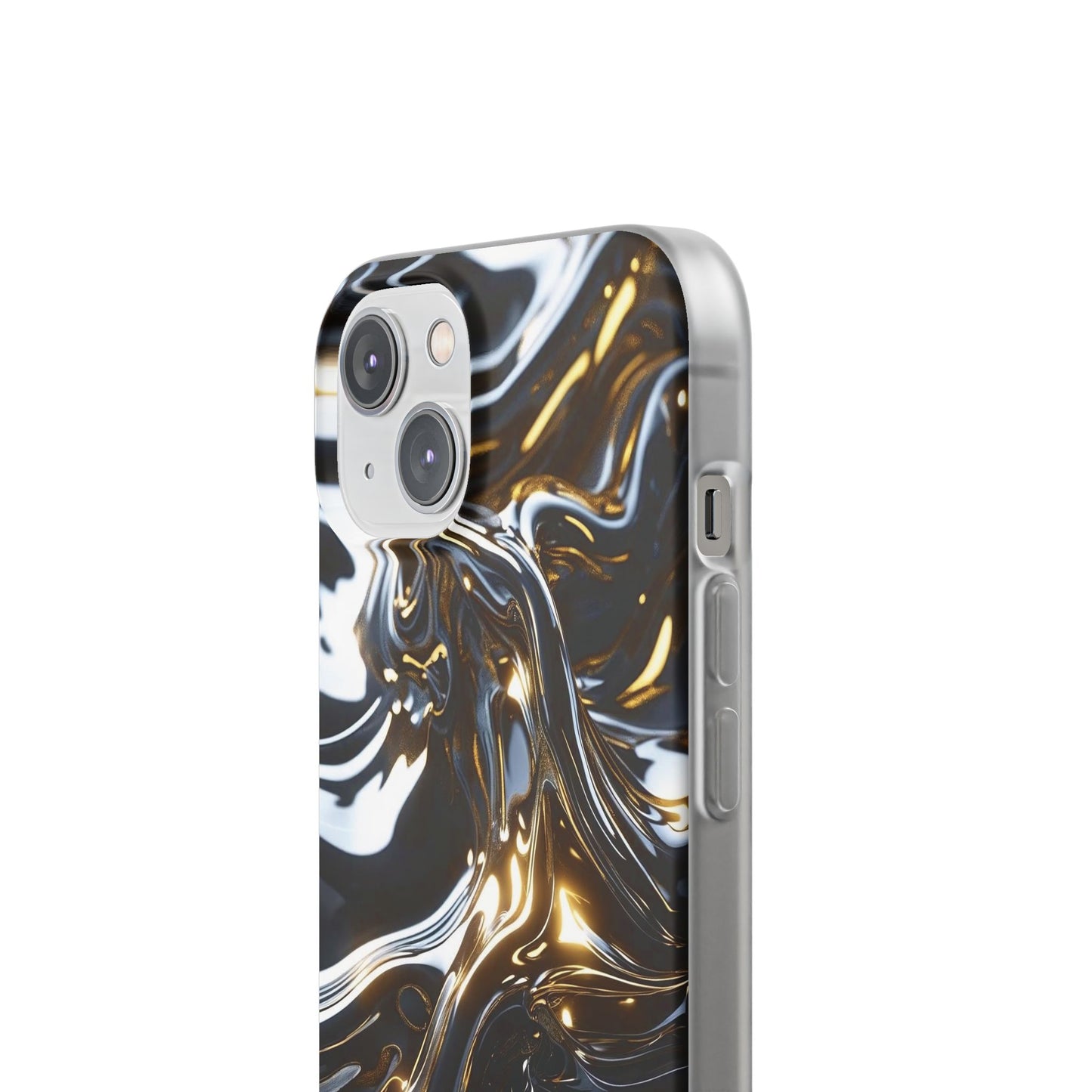 iPhone Handyhülle Flexi Case - Schwarz-Silber Metallic