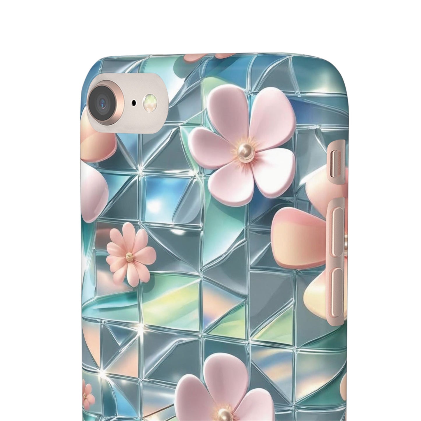Snap Case iPhone Handyhülle mit 3D-Effekt Blumenmuster