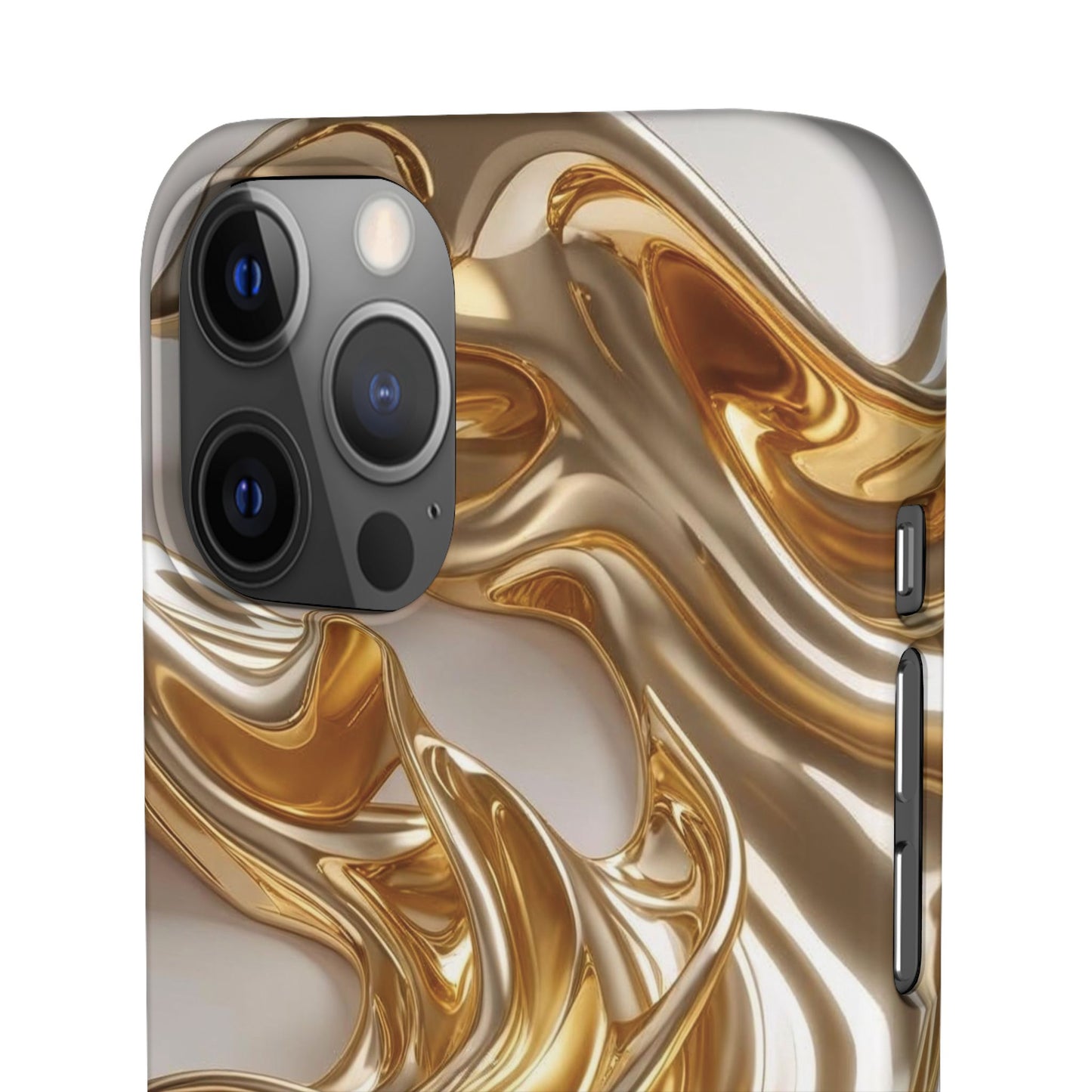 Snap Case iPhone Handyhülle – Gold Dynamic Liquid 3D Effekt