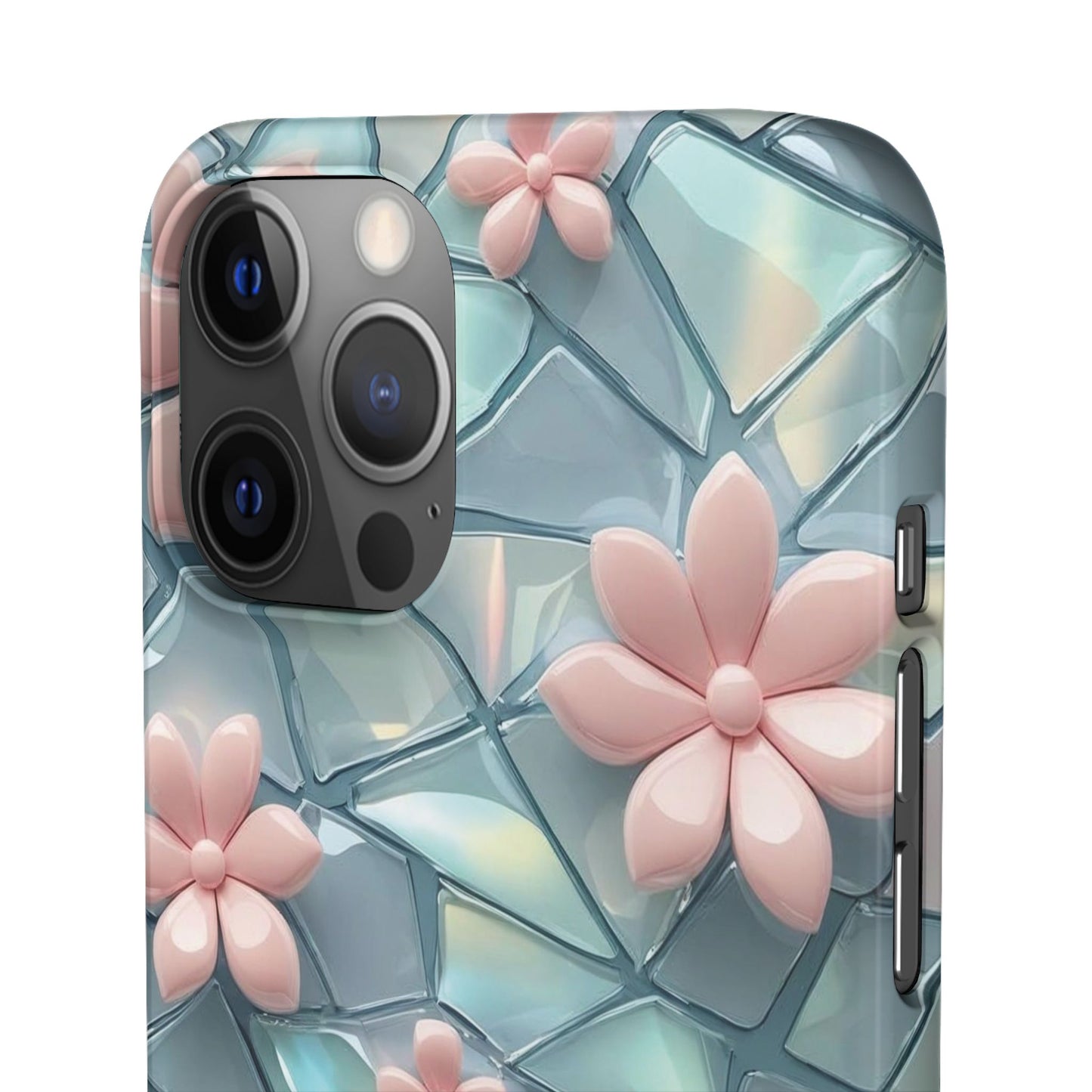 Snap Case Elegante Florale iPhone Handyhülle mit 3D-Effekt