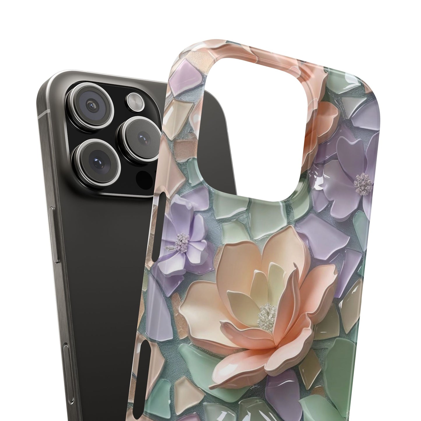 Snap Case Elegante Florale iPhone Handyhülle mit 3D-Effekt