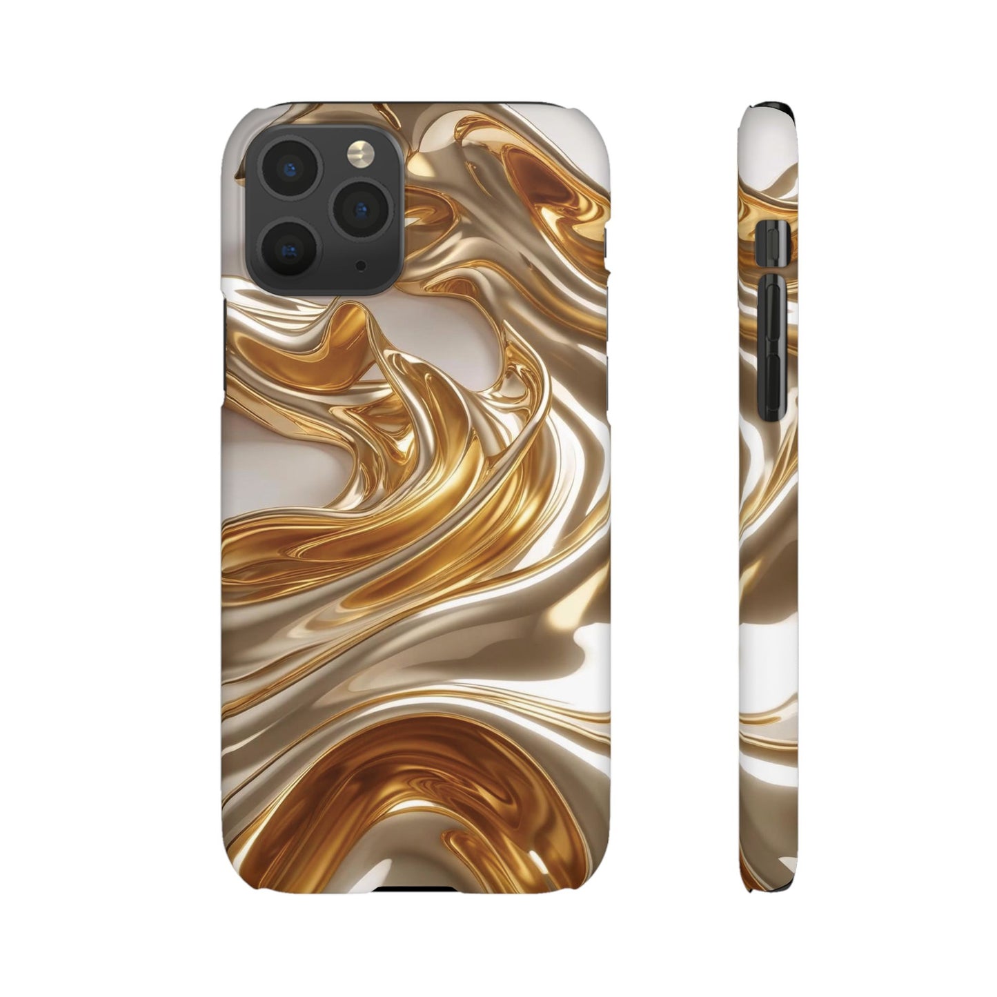 Snap Case iPhone Handyhülle – Gold Dynamic Liquid 3D Effekt