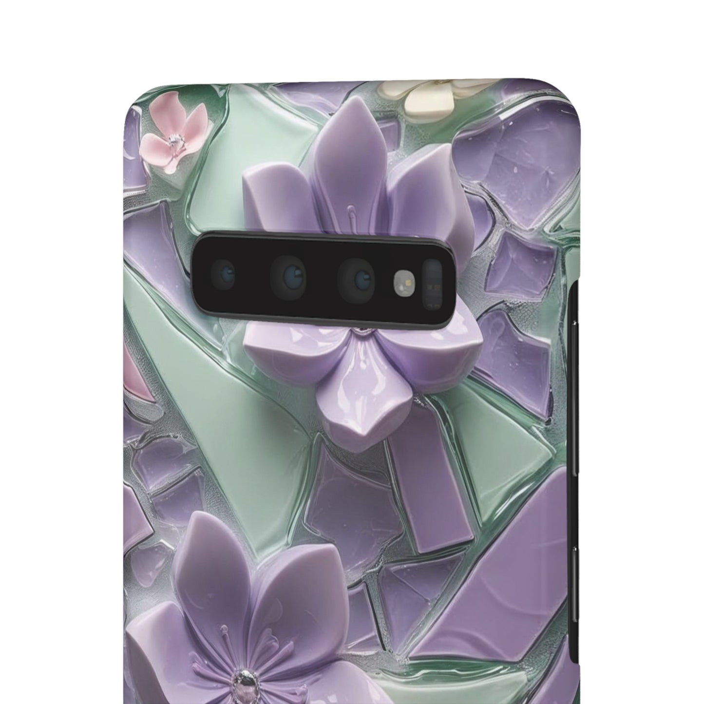 Snap Case Elegante Florale Samsung Handyhülle mit 3D-Effekt