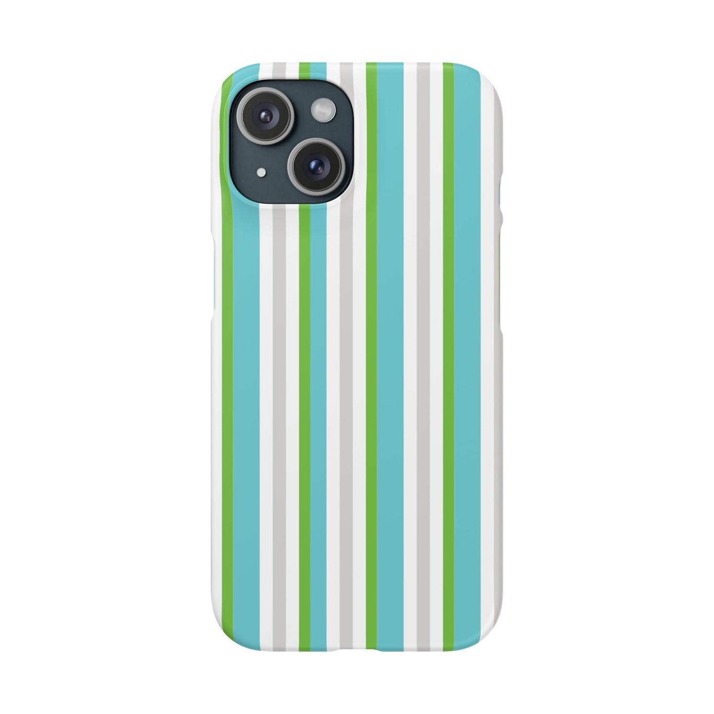 iPhone Snap Case - Modernes Abstraktes Design mit Grünen und Weißen Linien