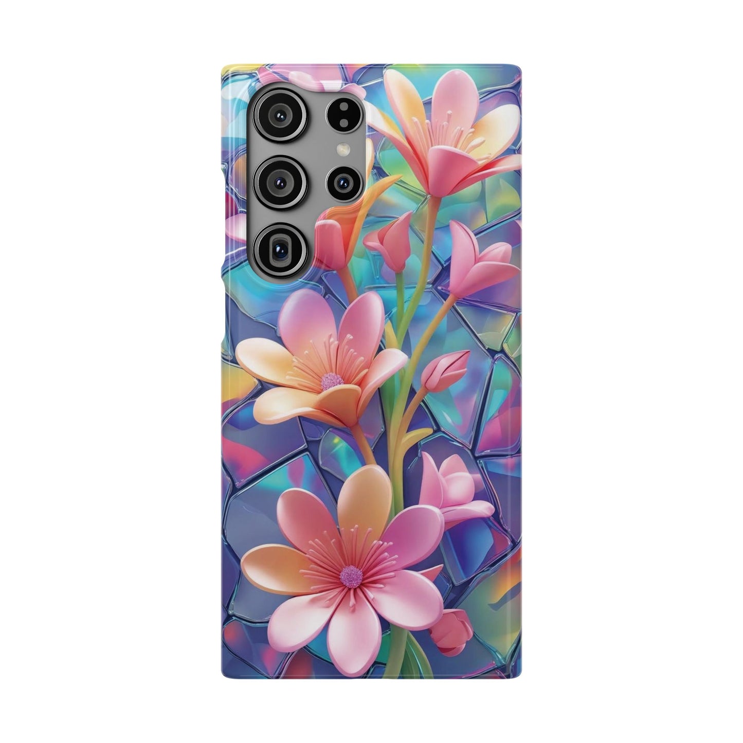 Snap Case Elegante Florale Samsung Handyhülle mit 3D-Effekt