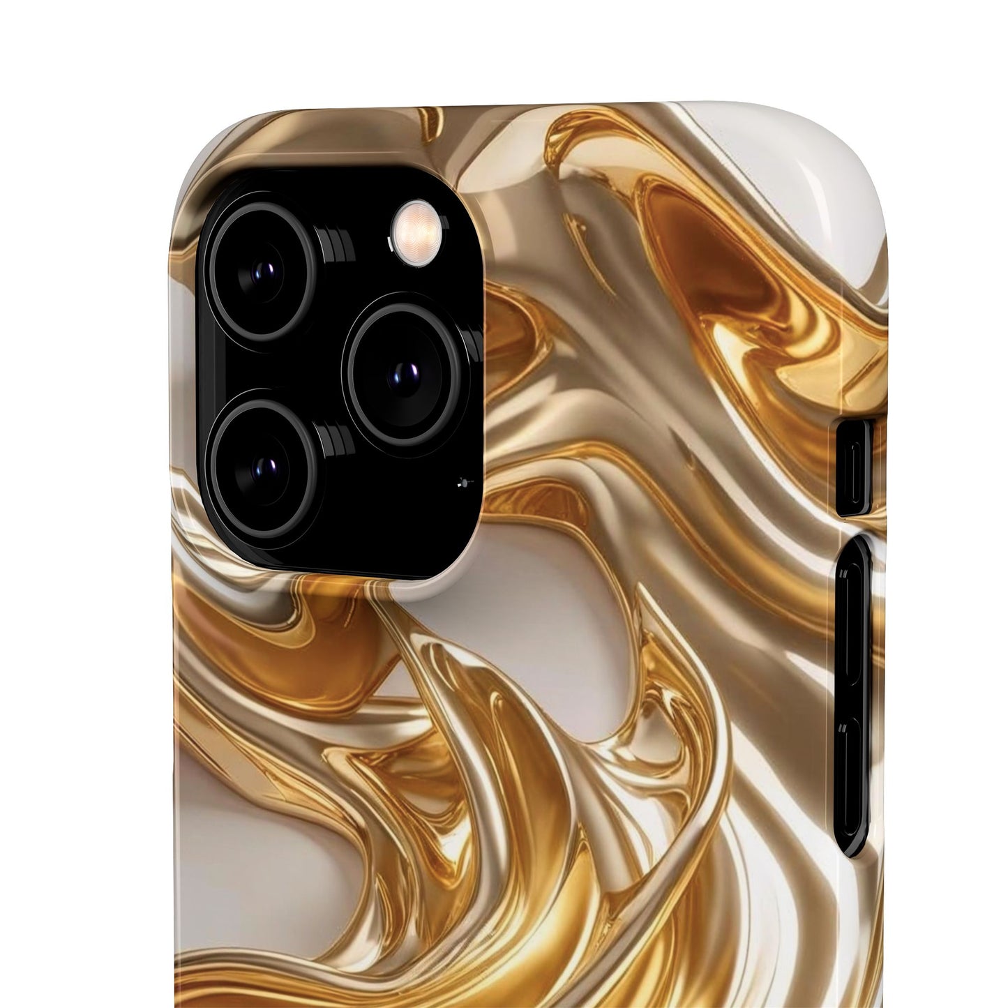 Snap Case iPhone Handyhülle – Gold Dynamic Liquid 3D Effekt