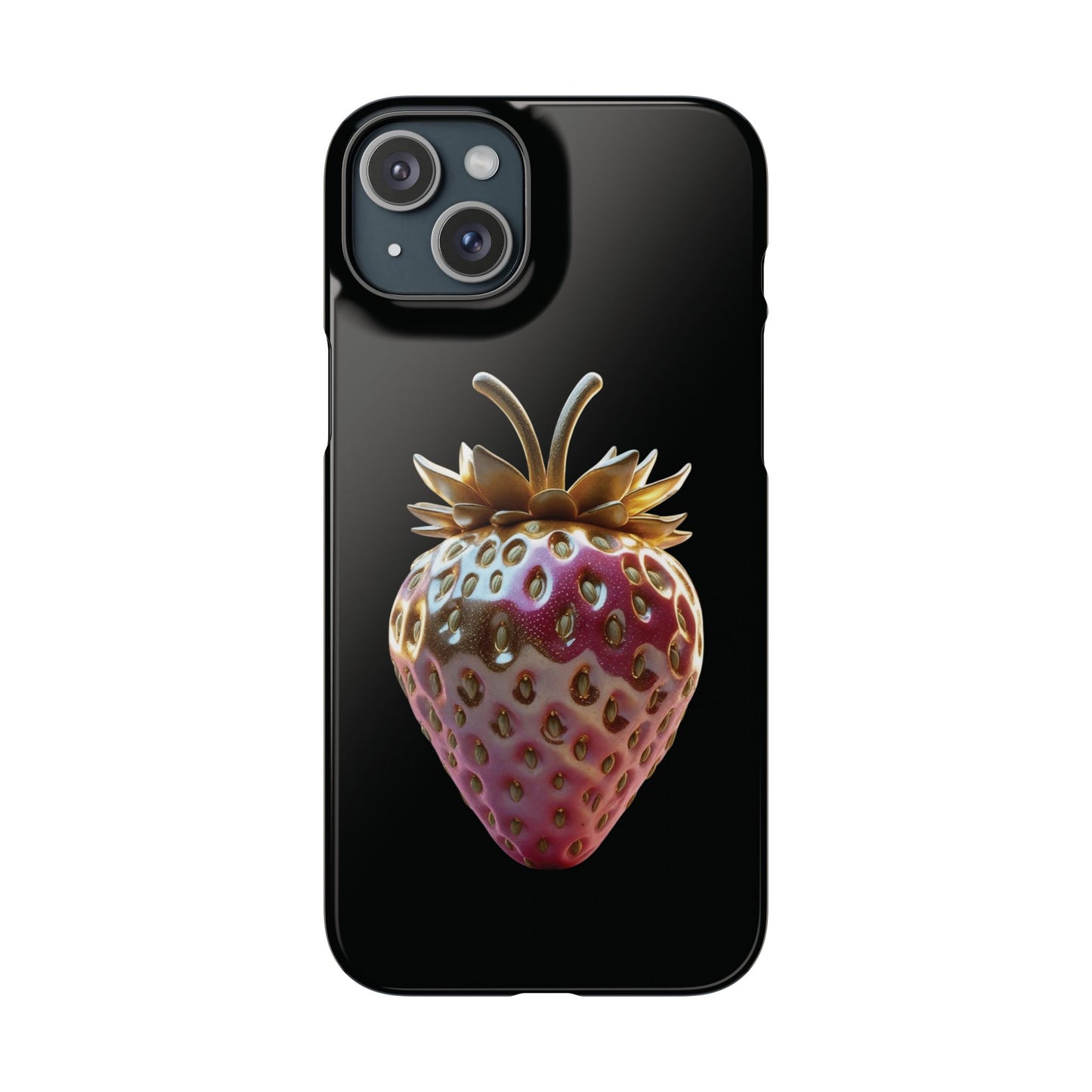 Snap Case iPhone Handyhülle - 3D Effekt Erdbeeren
