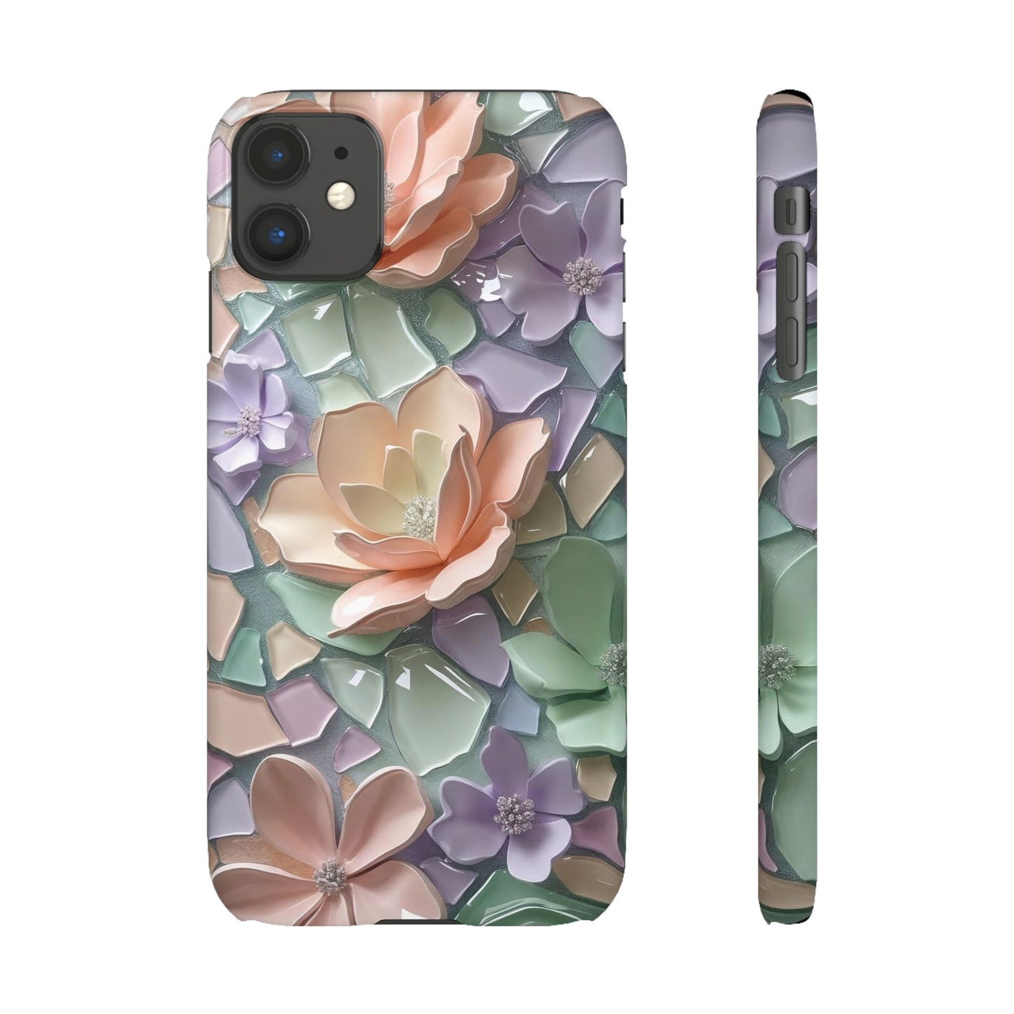Snap Case Elegante Florale iPhone Handyhülle mit 3D-Effekt