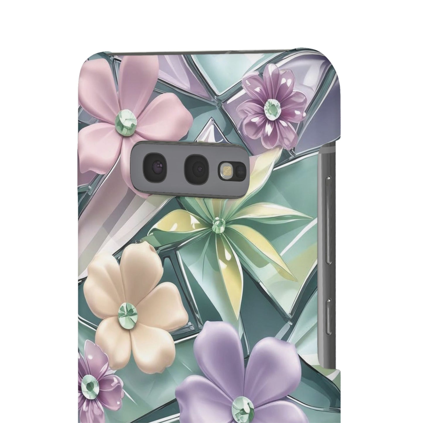 Snap Case Elegante Florale Samsung Handyhülle mit 3D-Effekt