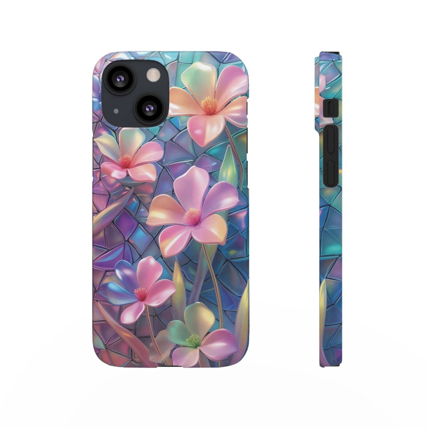 Snap Case Elegante Florale iPhone Handyhülle mit 3D-Effekt