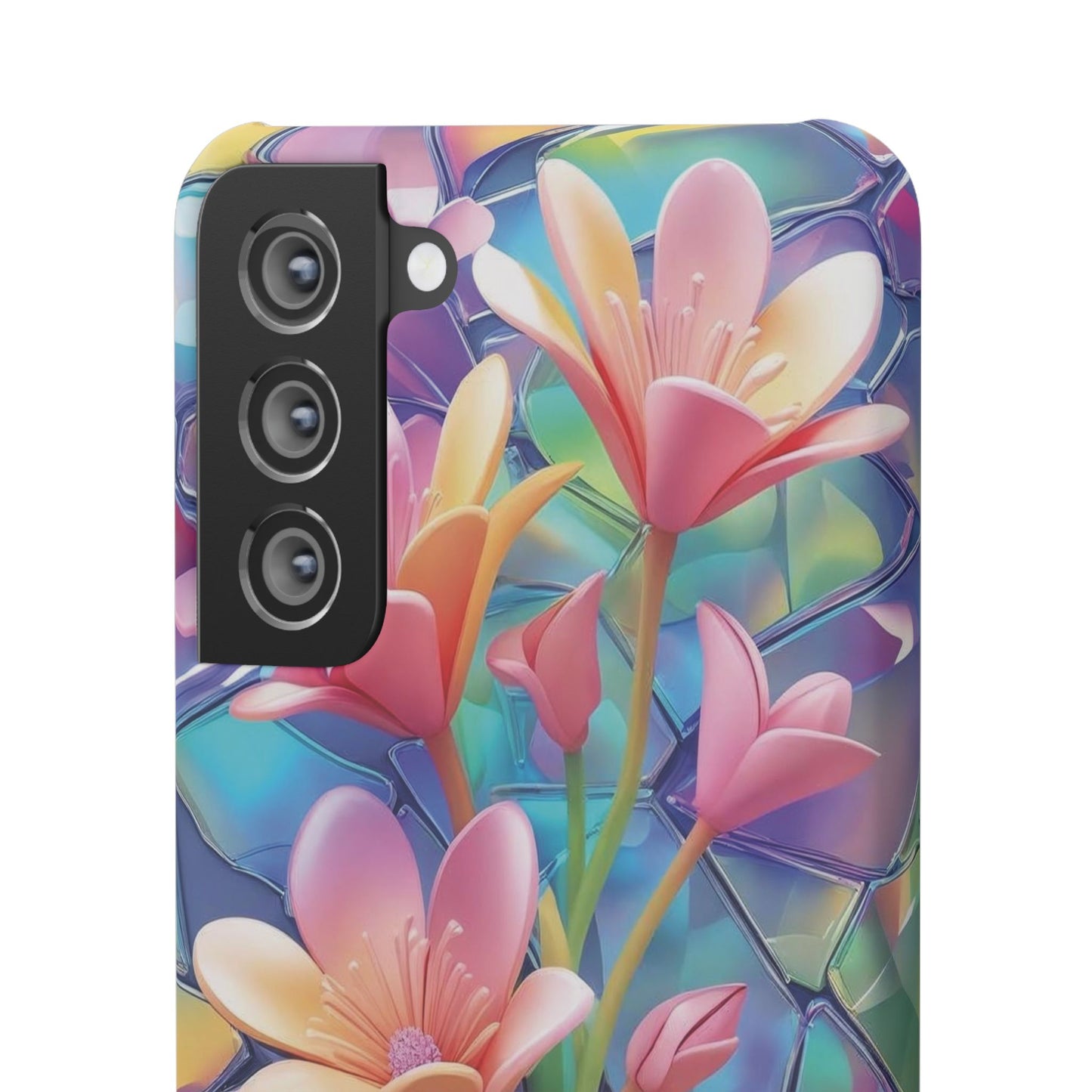 Snap Case Elegante Florale Samsung Handyhülle mit 3D-Effekt