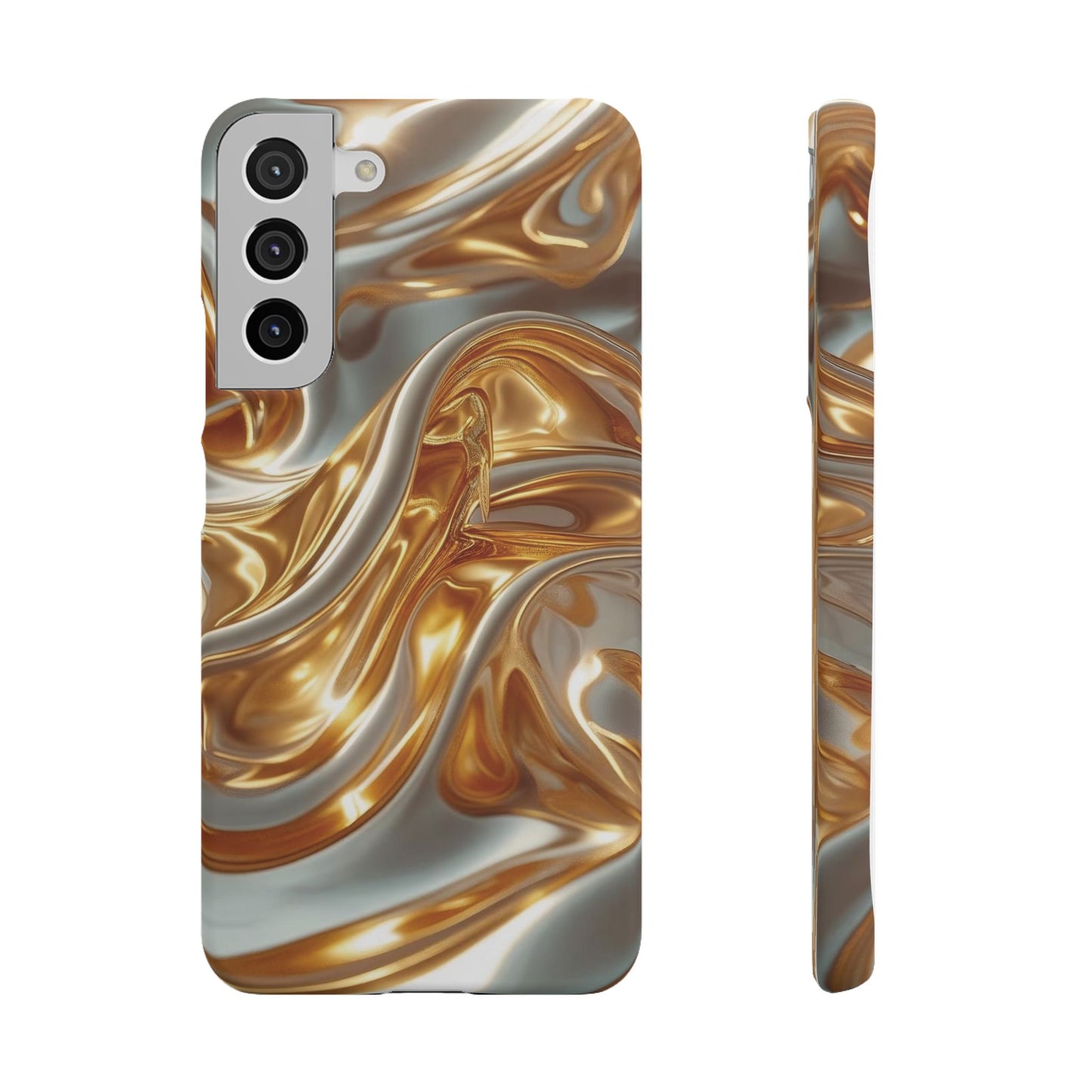 Snap Case Samsung Handyhülle – Gold Dynamic Liquid 3D Effekt